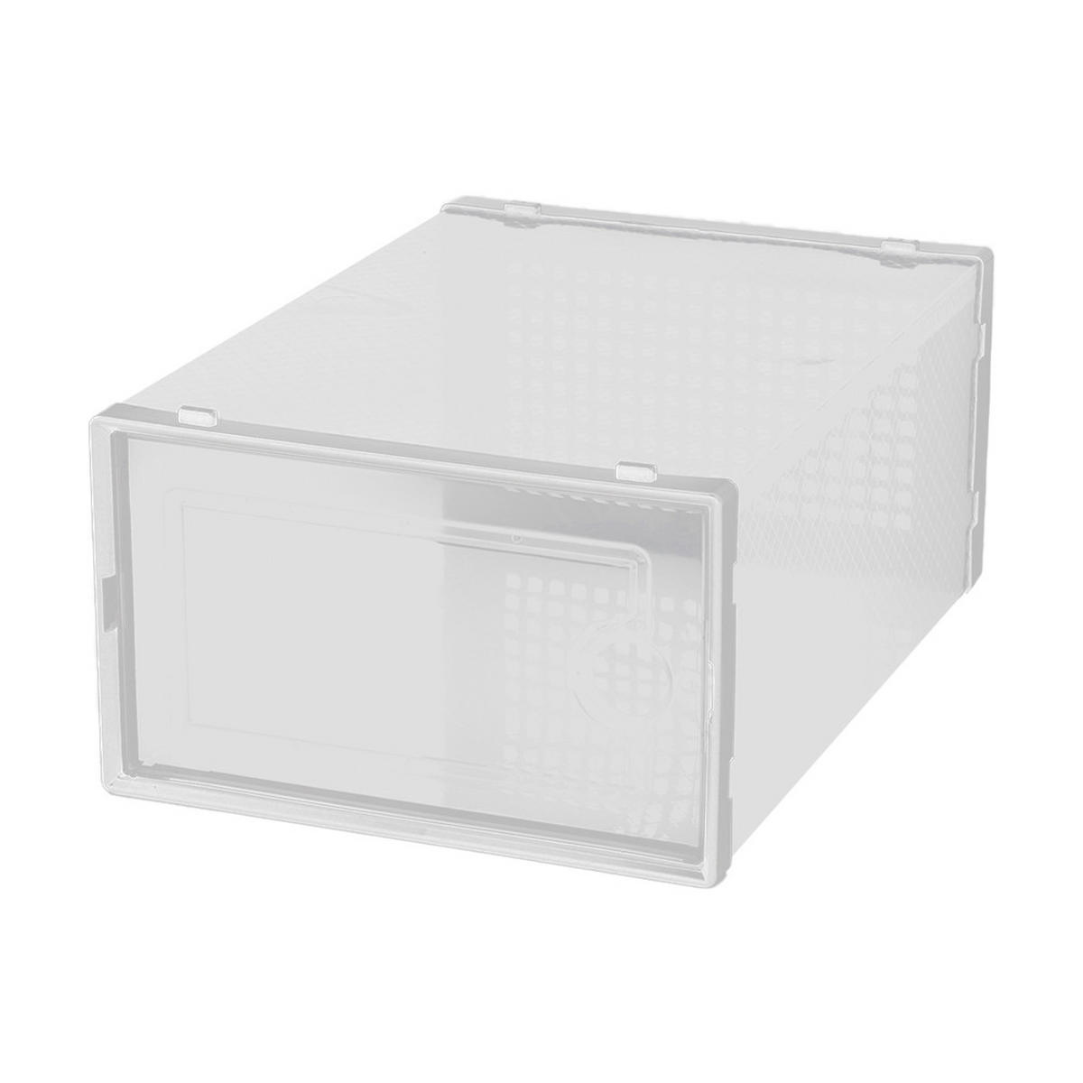 SCHUHBOXEN Kunststoff Weiß 12er-set 33x23x14cm- Einfacher doppelrahmen klappbarer mehrschichtiger Aufbewahrungsständer - Weiß, Kunststoff (23/14/33cm) - Livingandhome