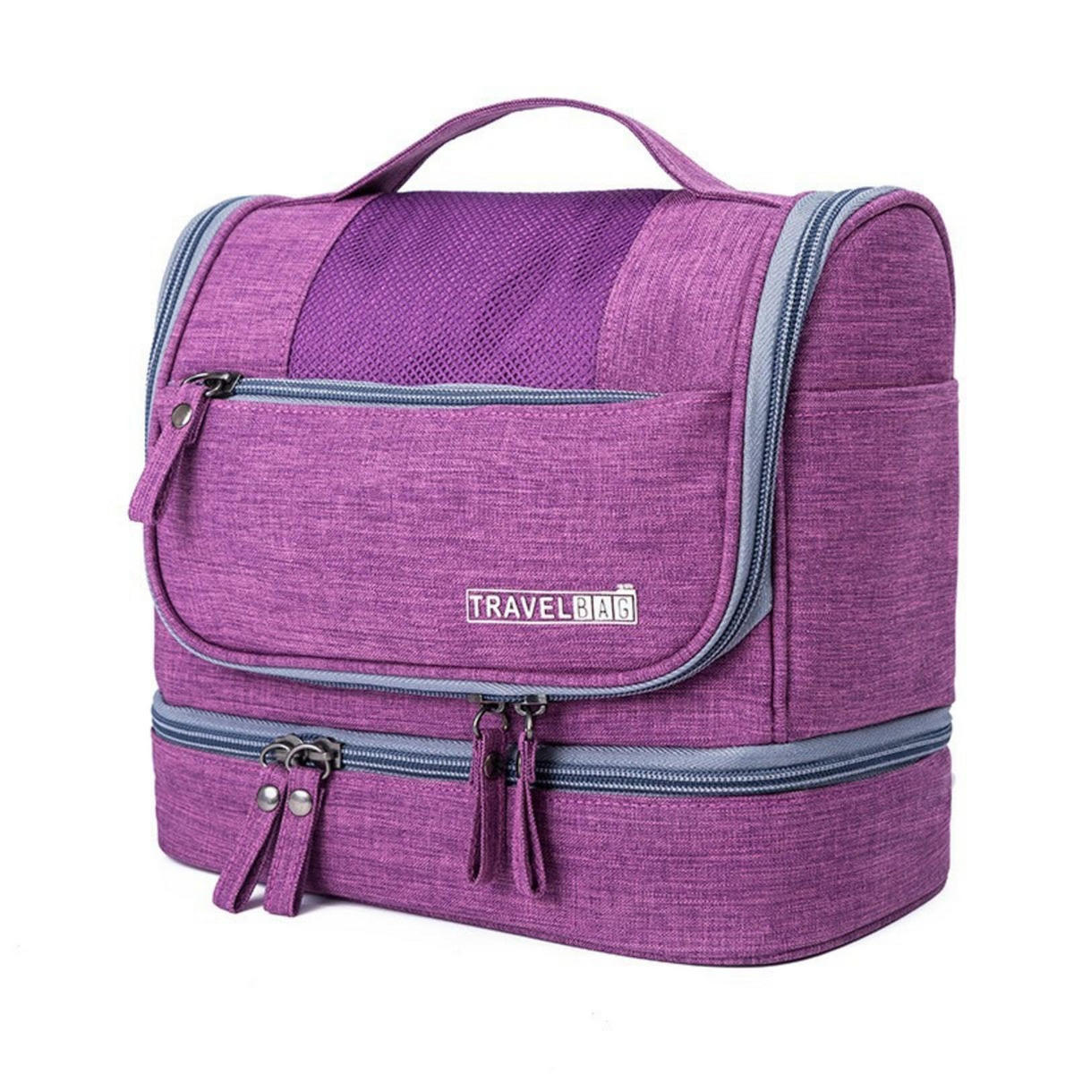 KOSMETIKTASCHE Lila Oxford-Gewebe - Lila, Textil (13/21/25cm) - Kaket