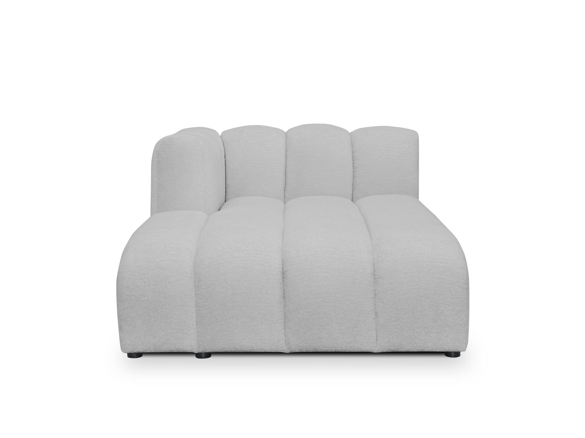 SOFAELEMENT Links Chenille Stoff Grau - Hellgrau/Schwarz, Holzwerkstoff/Kunststoff (179/70/113cm) - Makamii