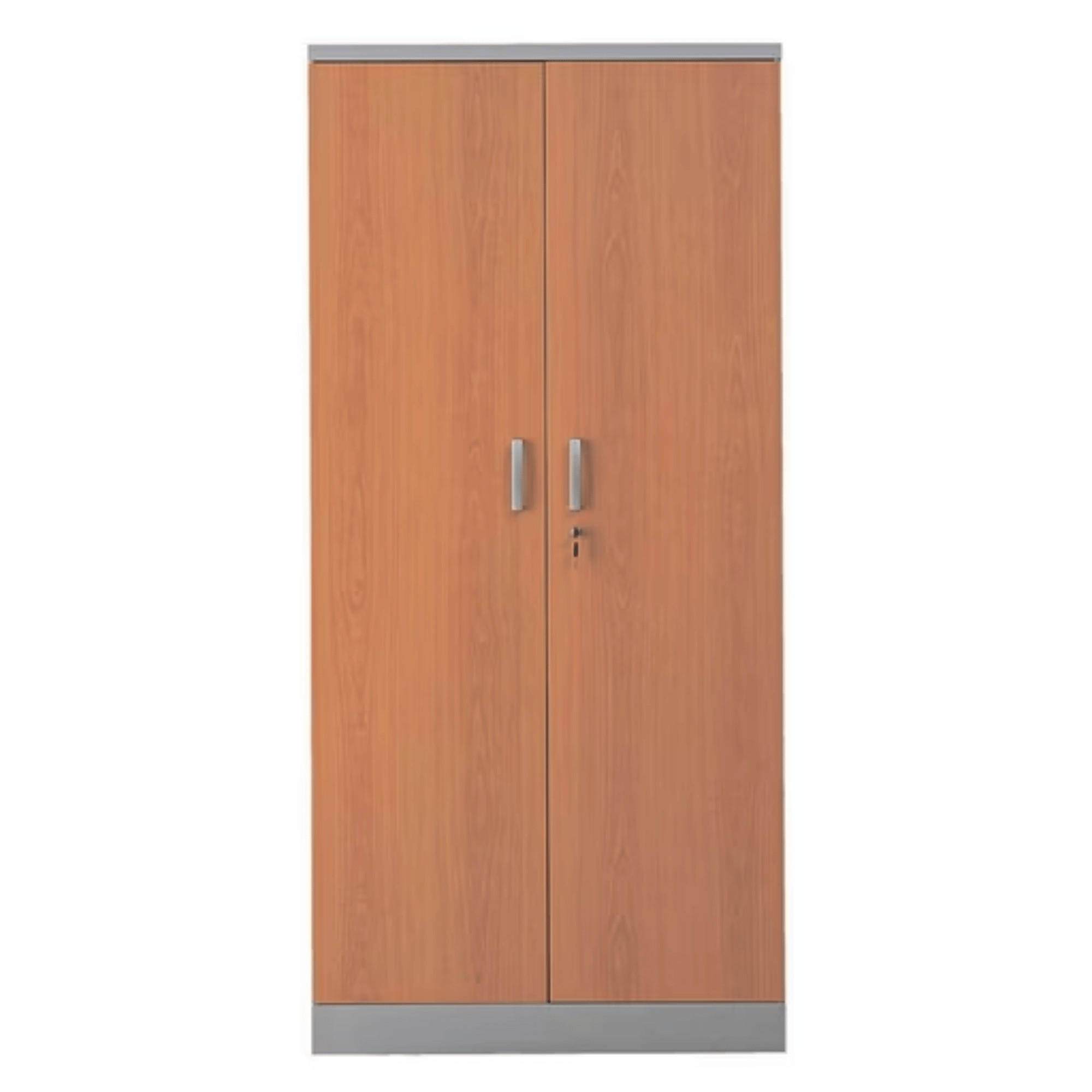 AKTENSCHRANK Beetle 4 Fachböden 195x92x42 cm Silber & Erle - Erlefarben, Metall (92/195/42cm)