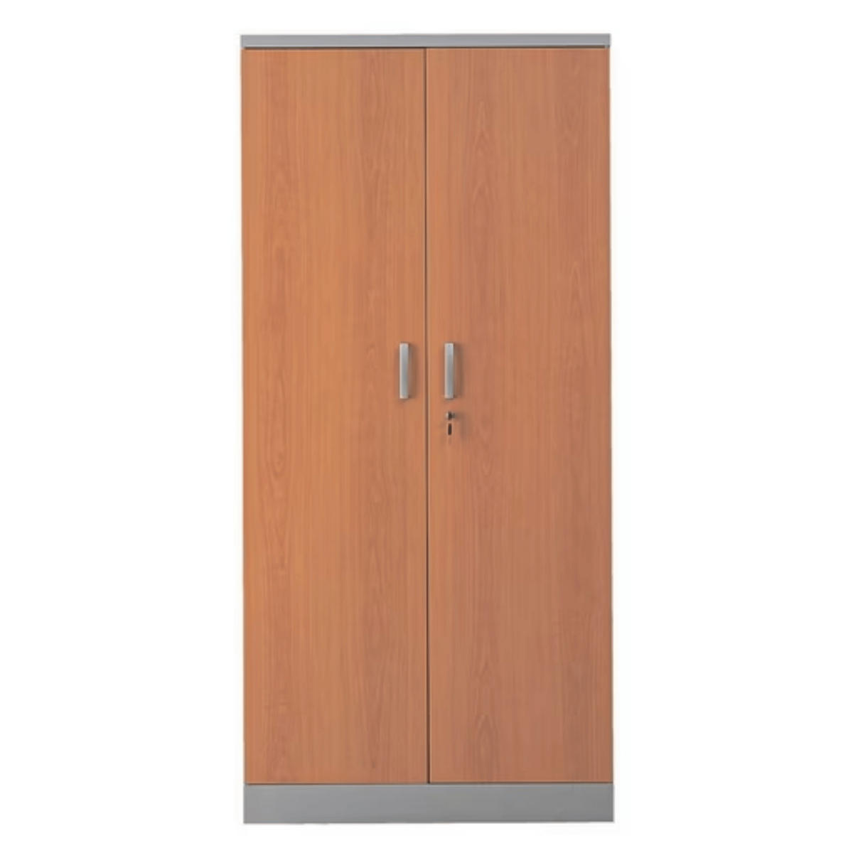 AKTENSCHRANK Beetle 4 Fachböden 195x92x42 cm Silber & Erle - Erlefarben, Metall (92/195/42cm)