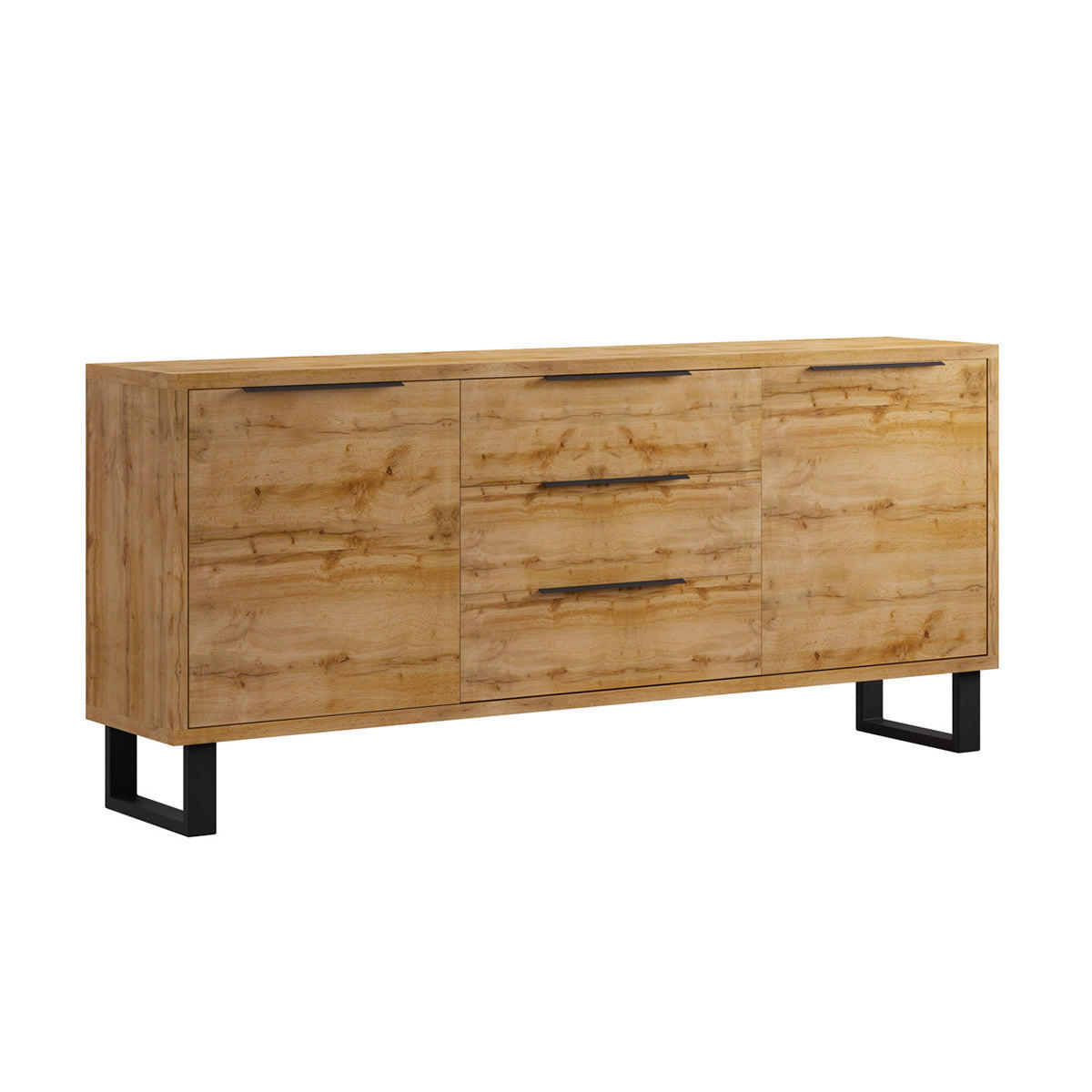 KOMODA Eden Drevo a kov - hnedá, kompozitné drevo (201/83/45cm) - Petits-meubles