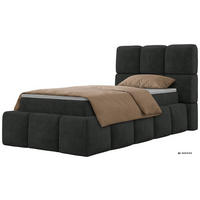 BOXBETT NIRA 90/200 - Dunkelgrau Stukture - Topper Visco - H3 - Dunkelgrau/Schwarz, Kunststoff/Textil (200/90cm) - MKS