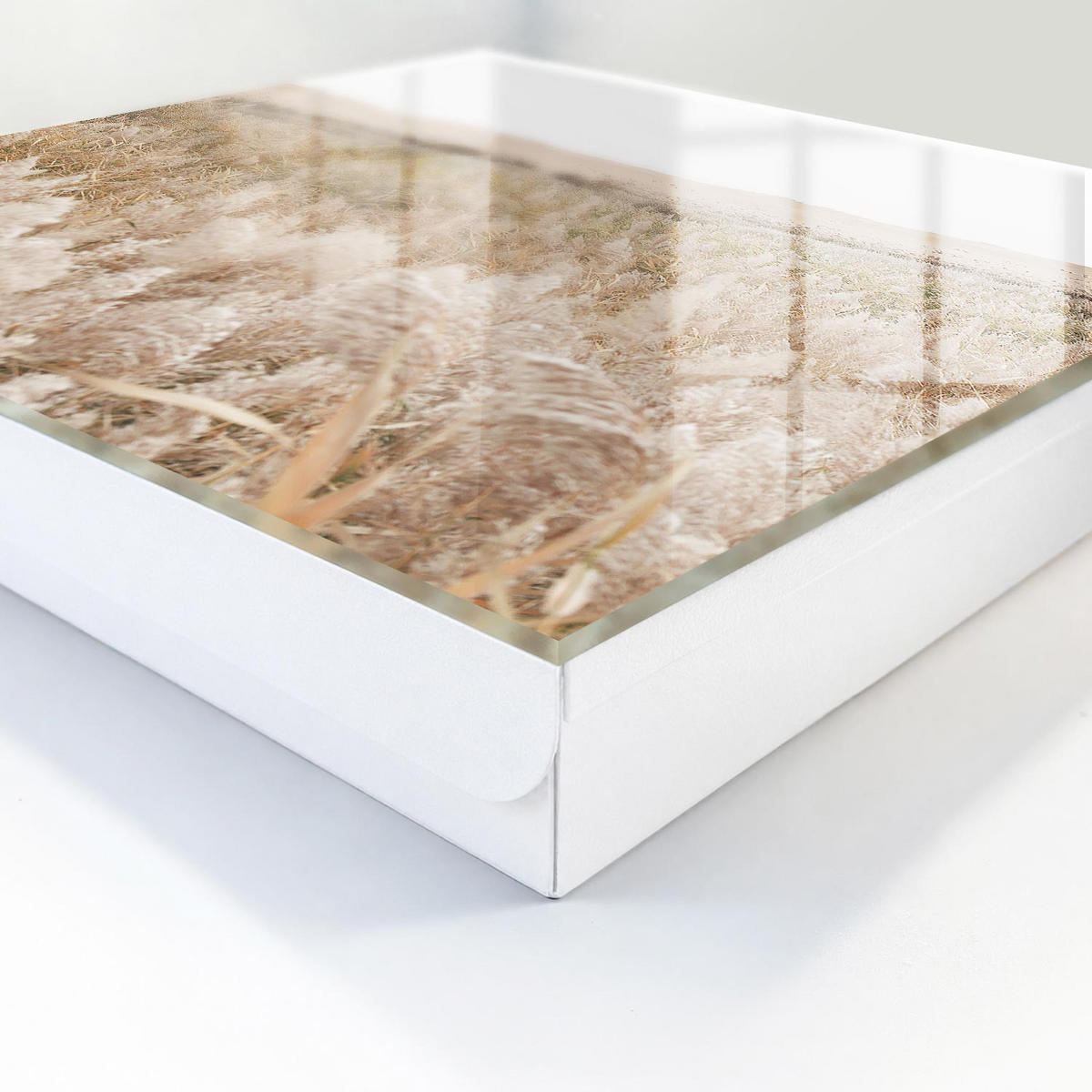 SCHLÜSSELBOX Weiß 30x30 cm – Türöffnung nach rechts - Wüstenharmonie - Beige, Metall (30/30/5cm) - TULUP