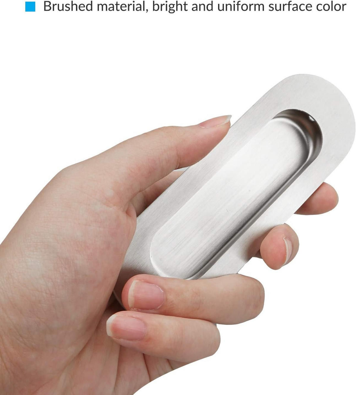 MÖBELGRIFF , 2 -Muldengriffe für Schiebetüren - Silberfarben, Metall (4.1/2.8/12cm) - BELZ