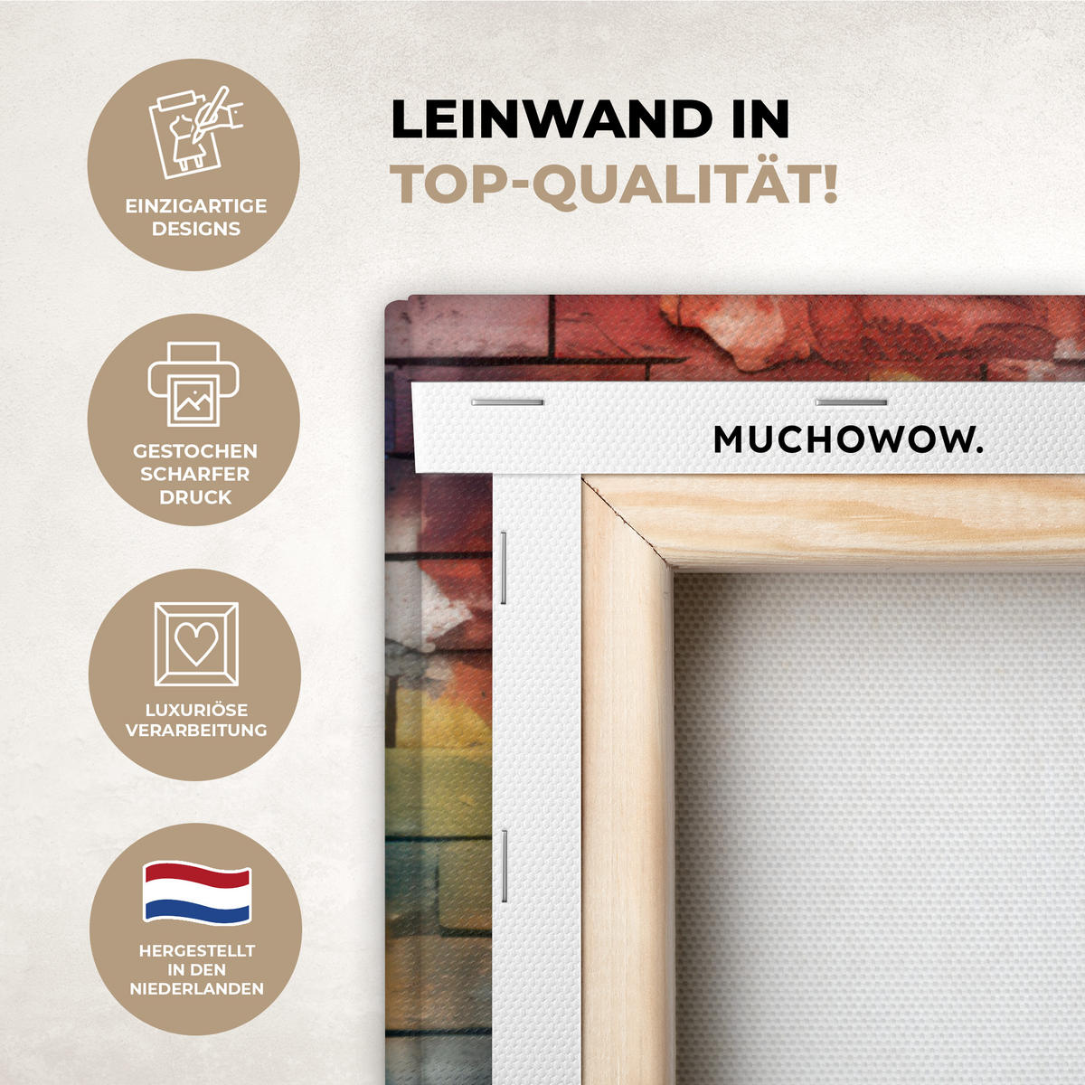 LEINWANDBILD Affe - Graffiti - Musik Wandbilder 80x60 cm - Multicolor, Textil (80/60cm) - MuchoWow