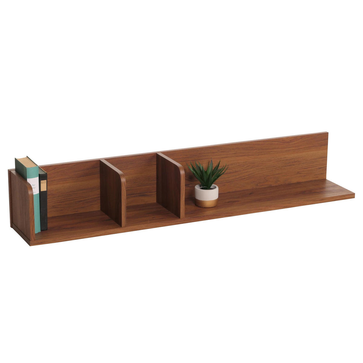 WANDREGAL Walnuss Dekor - Walnussfarben, Holz (120/20/21cm) - MCW