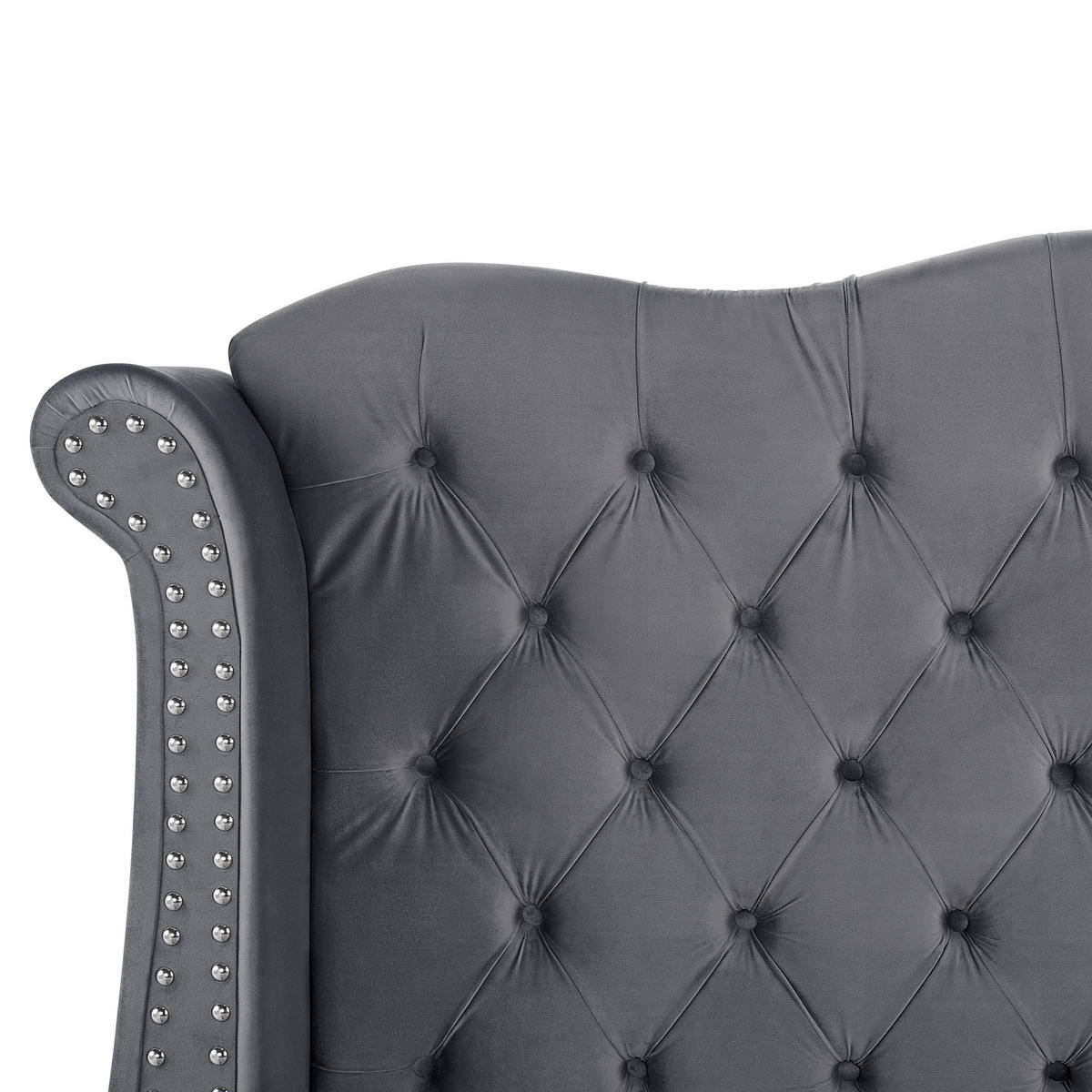 POLSTERBETT 180/200cm Grau Ayette - Grau, Textil (180/200cm) - Beliani