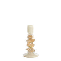 KERZENSTÄNDER Estina - Braun - 11.5/11.5/23 cm - Beige, Glas (11.5/23/11.5cm) - Light & Living