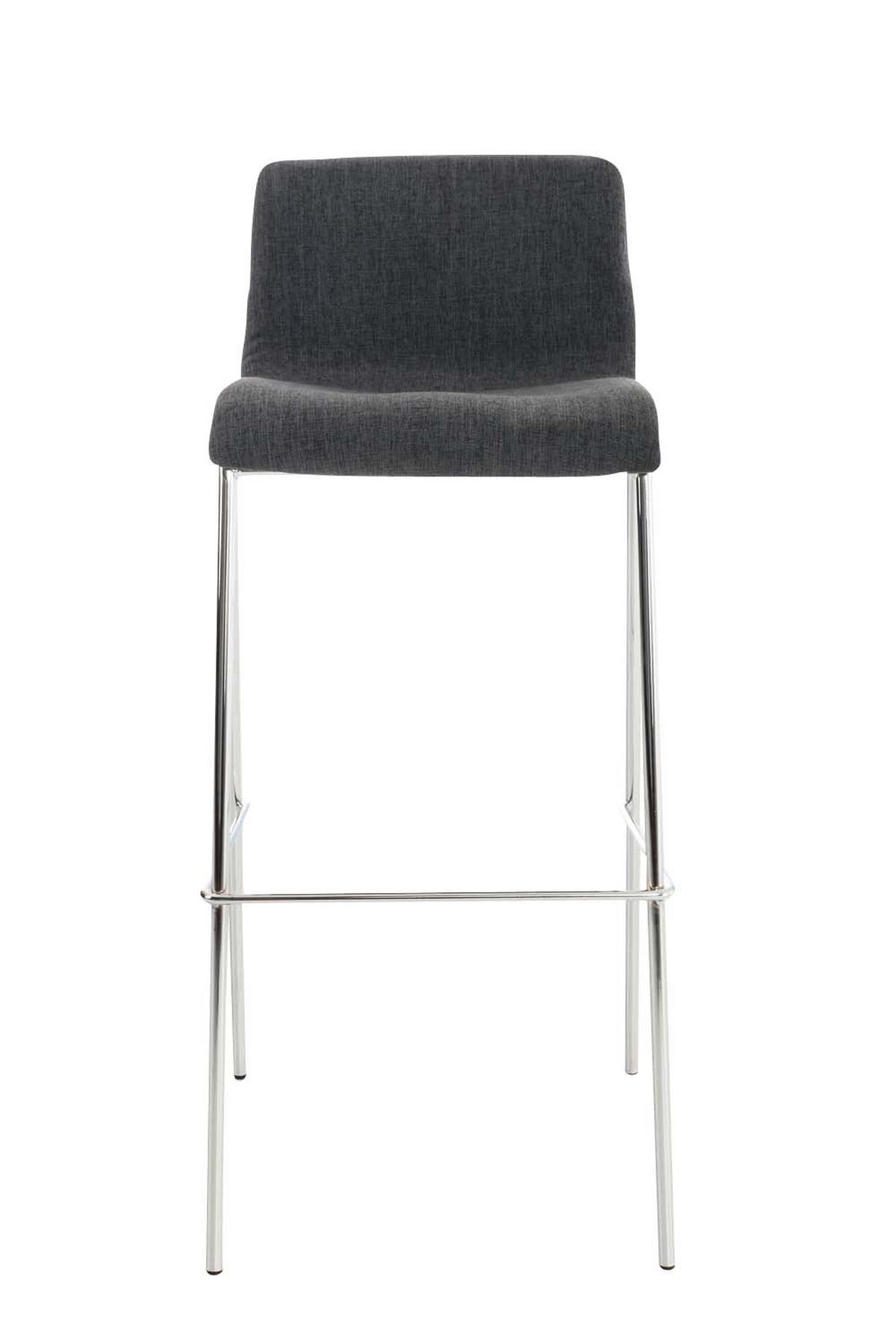 BARHOCKER Stoff Dunkelgrau - Chromfarben/Dunkelgrau, Textil/Metall (43/100/48cm) - CLP