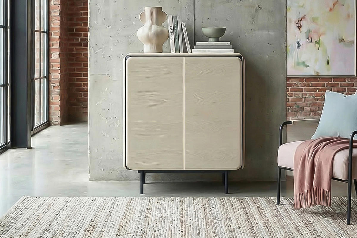 HIGHBOARD AVRIL Grau Eiche - Schwarz/Grau, Holzwerkstoff/Metall (100/121/40cm) - KAWOLA