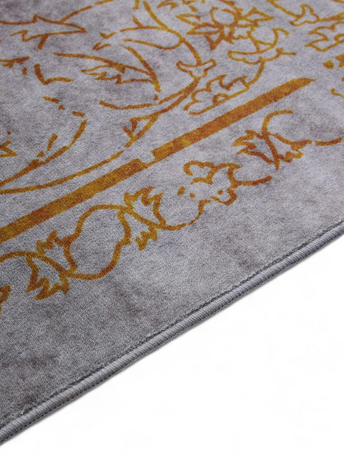 VINTAGE-TEPPICH Miray waschbar 200/300 cm - Orange/Grau, Kunststoff (200/300cm) - benuta Nest