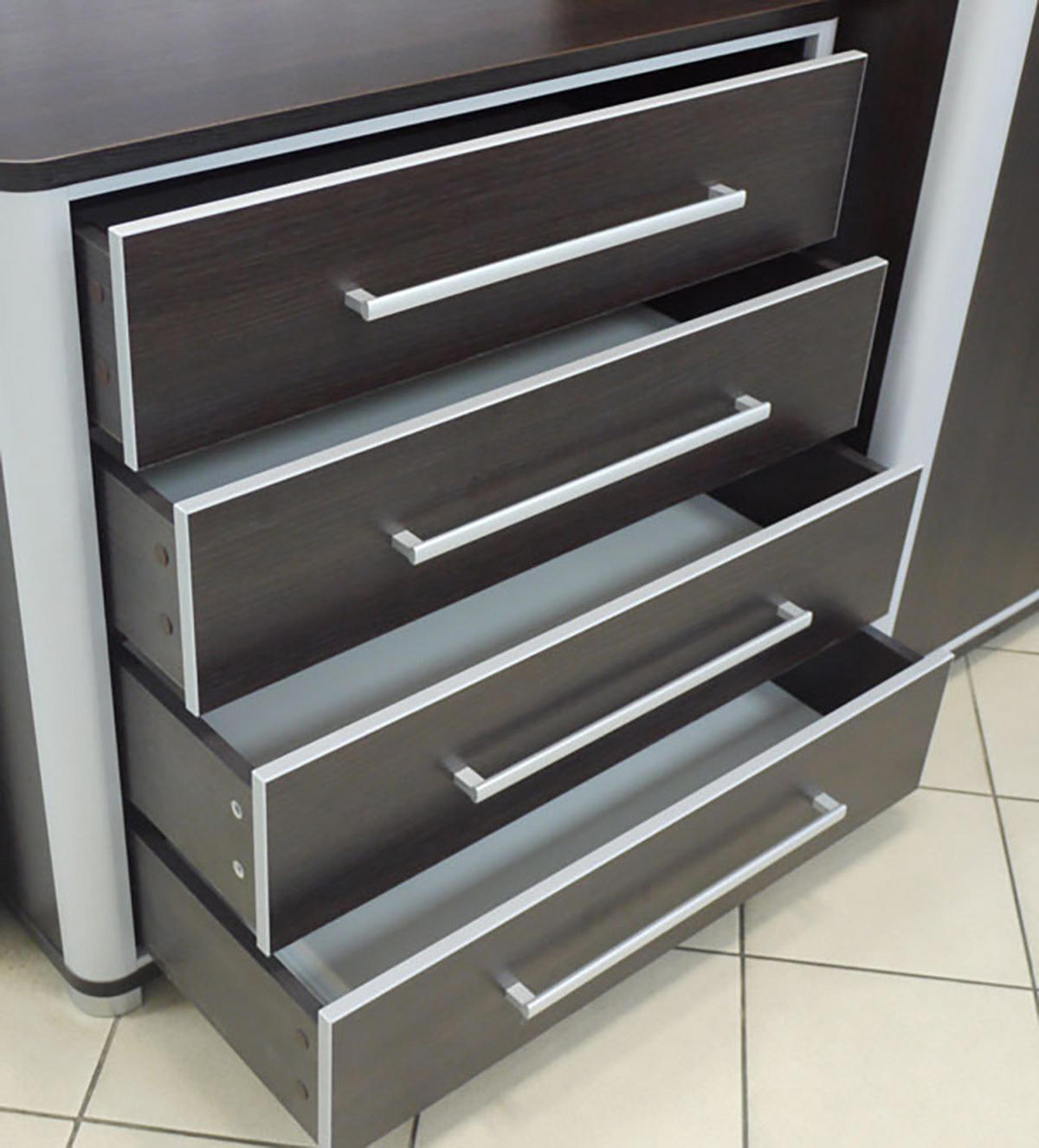 KOMMODE Naomi Eiche niagara / metallic 92 / 48 / 86cm - Eichefarben/Grau, Holz/Holzwerkstoff (92/86/48cm) - Feldmann-Wohnen