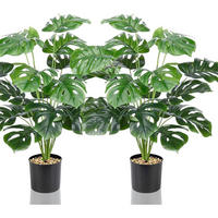 KUNSTPFLANZE 2-teiliges Set Monstera 70 cm - Grün, Kunststoff (10cm)