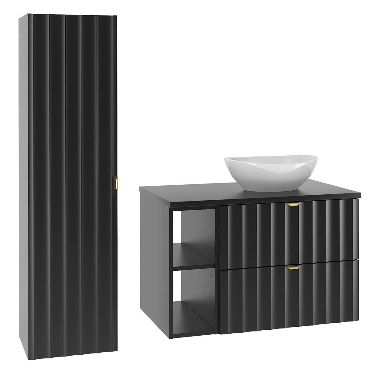 Petits-meubles KOUPELNOVÝ NÁBYTEK 80.6cm Lexa 2er-Set Černá