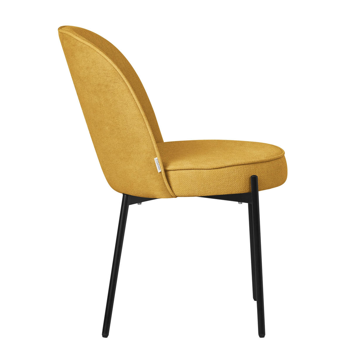 ESSZIMMERSTUHL 6er Set Senf mit Stoffbezug - Gelb/Schwarz, Textil/Metall (50/83/63cm) - ML-DESIGN