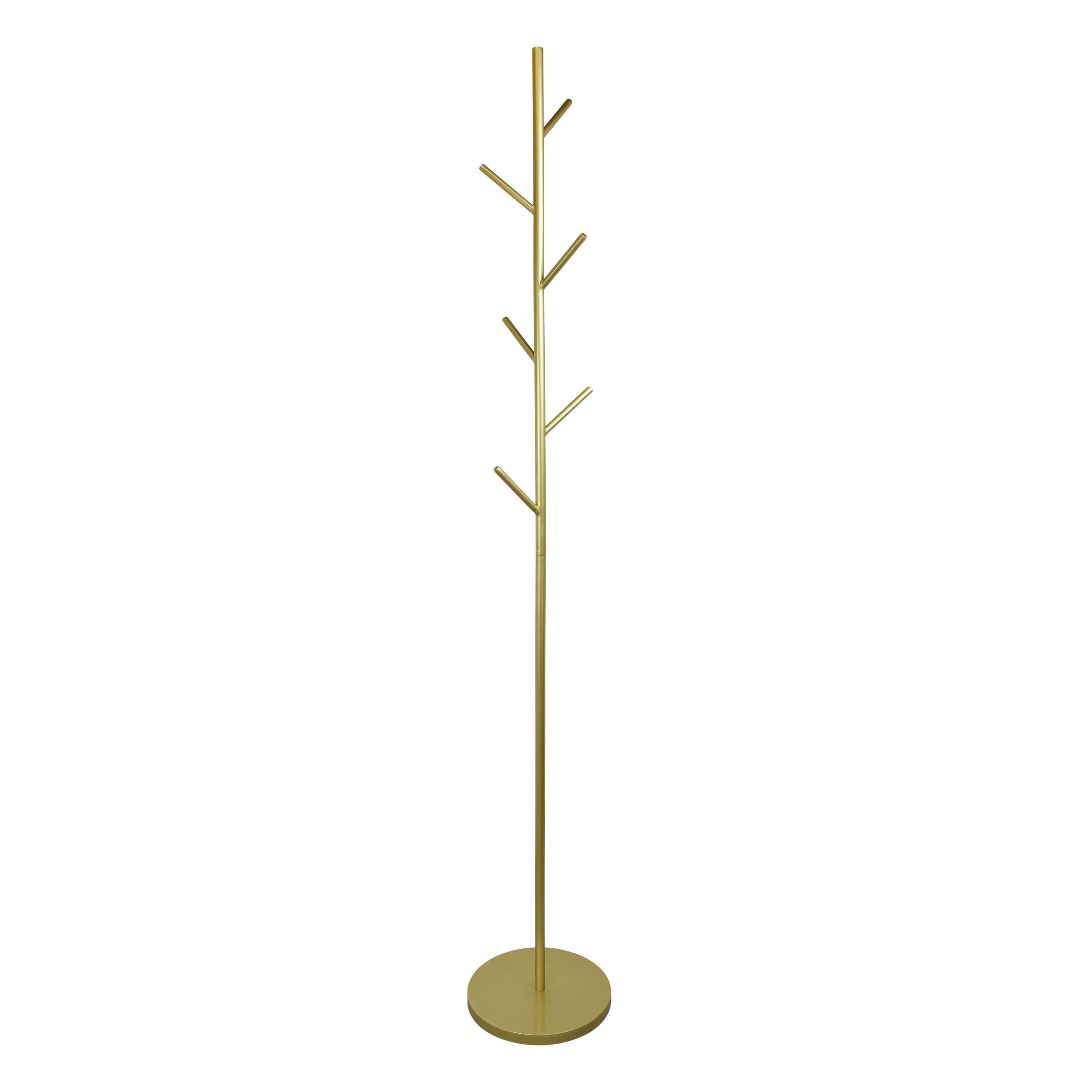 KLEIDERABLAGE Tree Gold - Goldfarben, Metall (27/170/27cm) - LOFT42