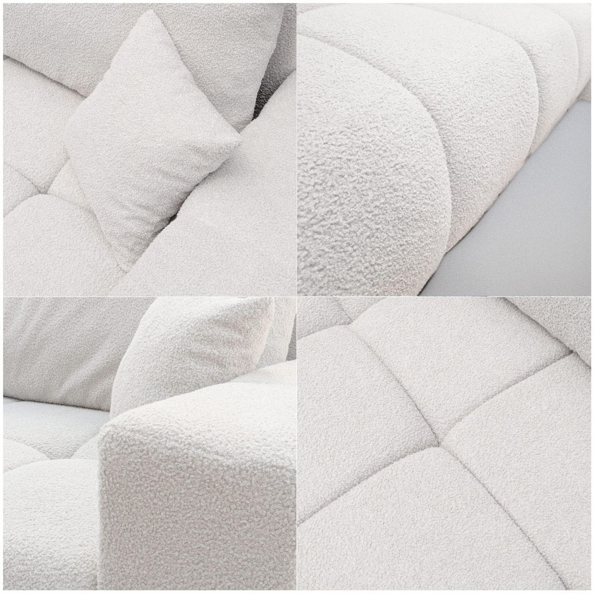 ECKSOFA Anabel Max Mit Schlaffunktion - Weiß, Holzwerkstoff/Textil (145/278cm) - Fun Möbel