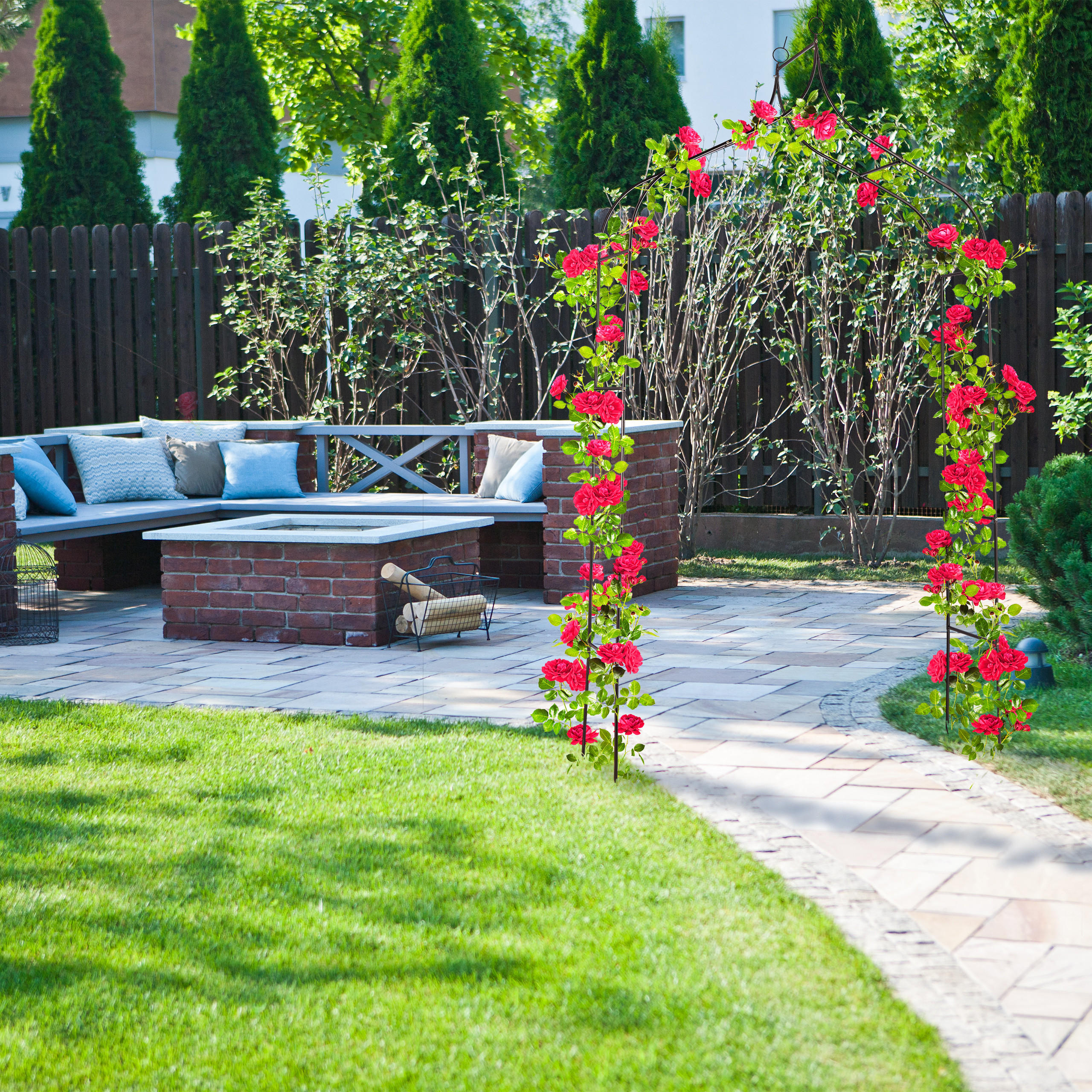 ROSENBOGEN - Schwarz, Metall (140/255/38cm) - Relaxdays