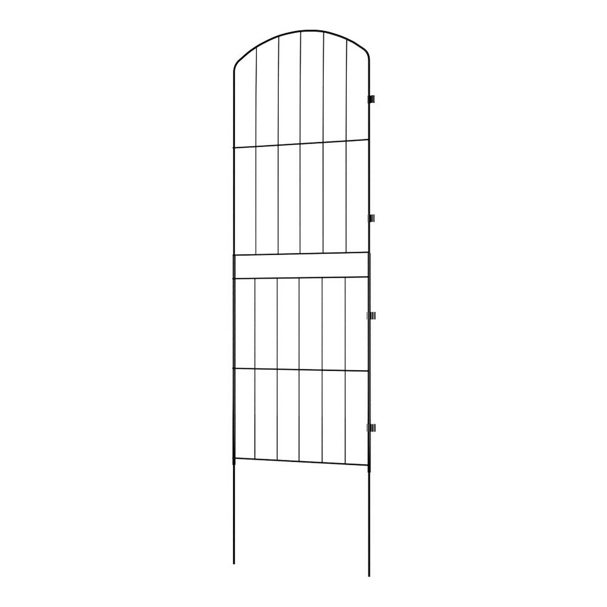 GARTENZAUN 10 Stück aus Metall in Schwarz Abnehmbares Design Robuste Metallkonstruktion je Paneel: 31 cm B × 96 cm H - Schwarz, Metall (31cm) - Livingandhome