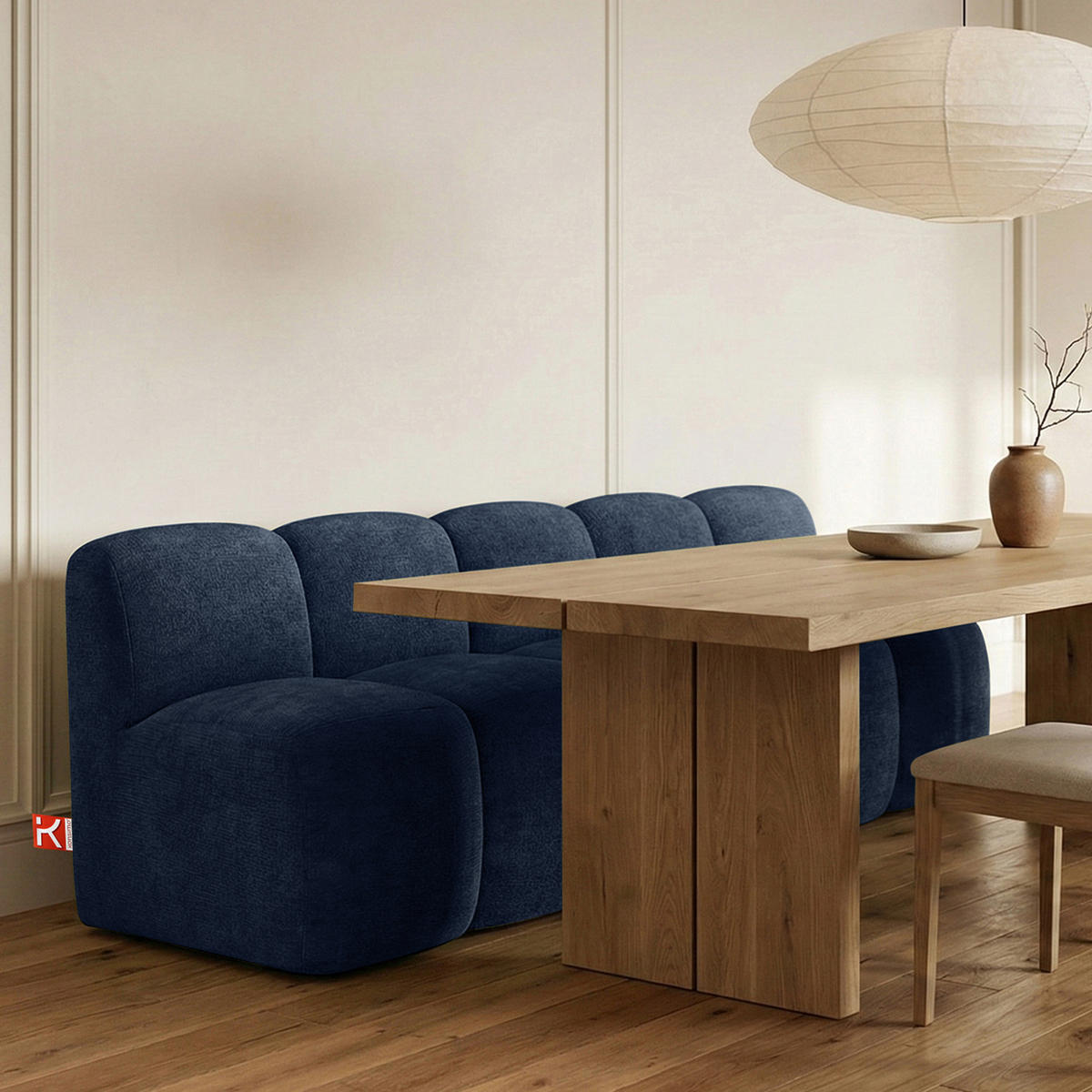 ESSZIMMERBANK BRESCO, Dunkelblau - Dunkelblau, Holz/Holzwerkstoff (203/80/72cm) - KONSIMO®