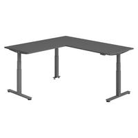 ECKSCHREIBTISCH elektrisch höhenverstellbar L-Form 200/200/74 cm in Graphitfarben/Graphitfarben - Graphitfarben, Holzwerkstoff (200/200/74cm) - bümö