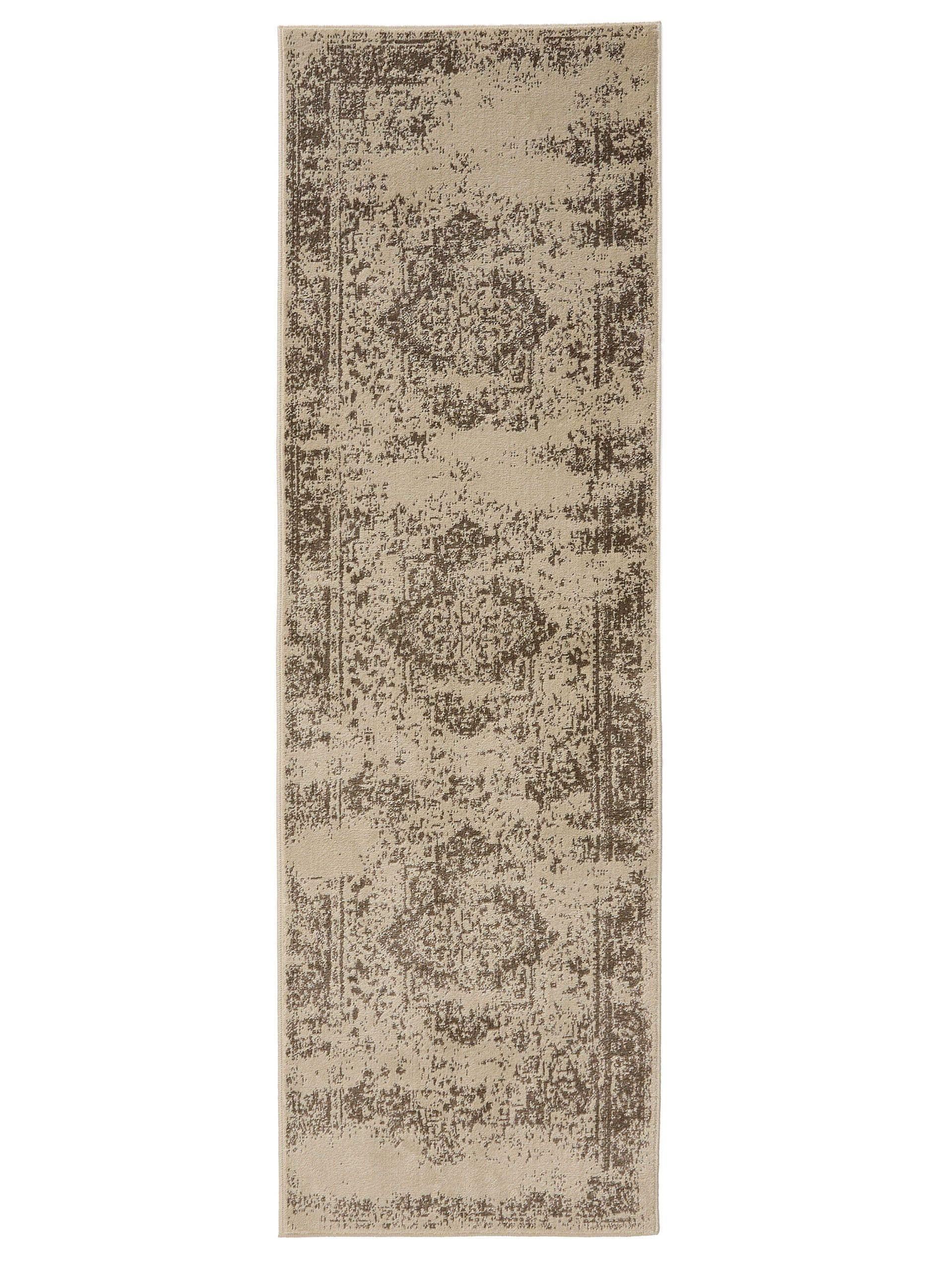 VINTAGE-LÄUFER Suki 80/240 cm - Creme/Braun, Kunststoff (80/240cm) - benuta