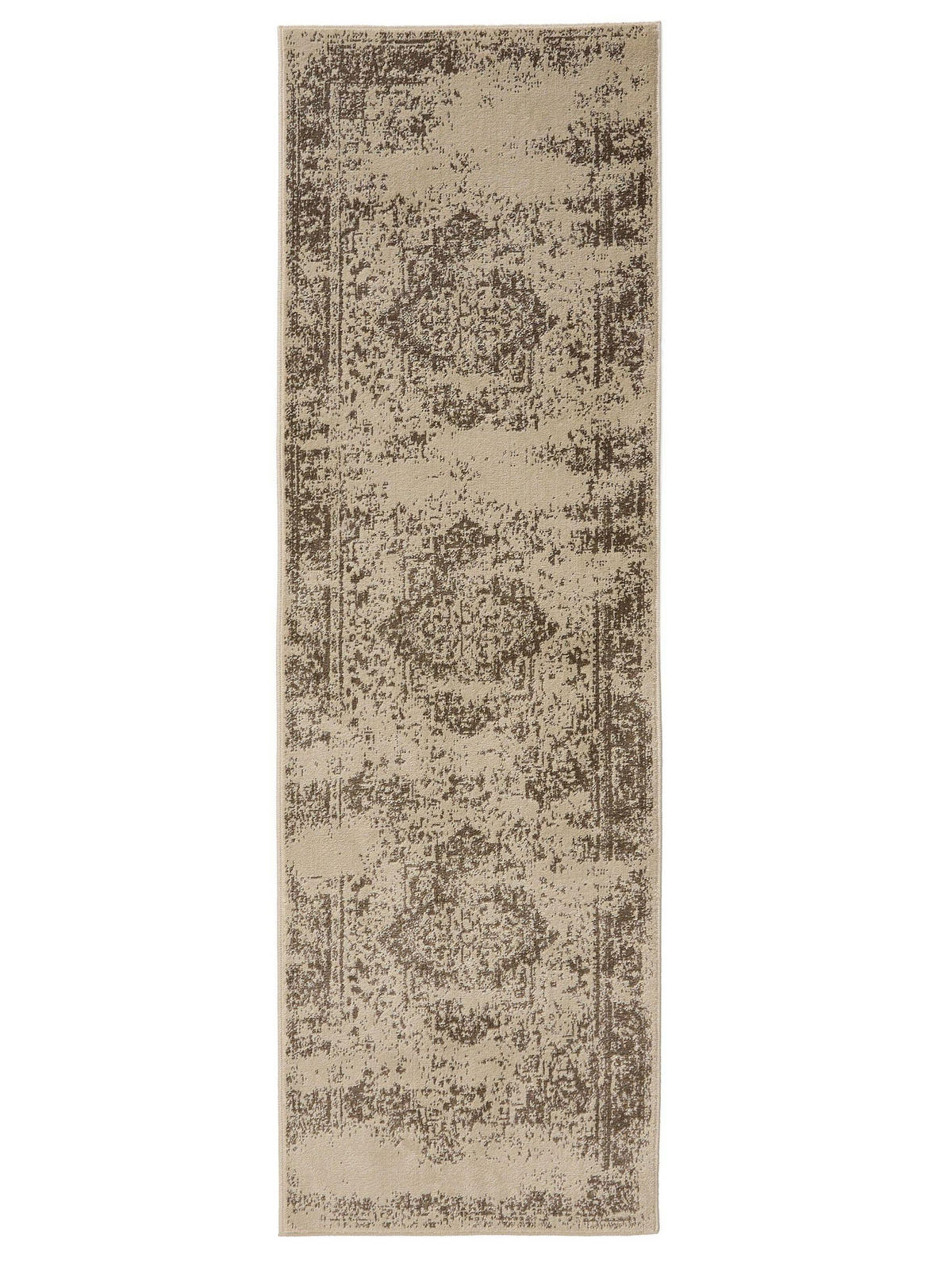 VINTAGE-LÄUFER Suki 80/240 cm - Creme/Braun, Kunststoff (80/240cm) - benuta