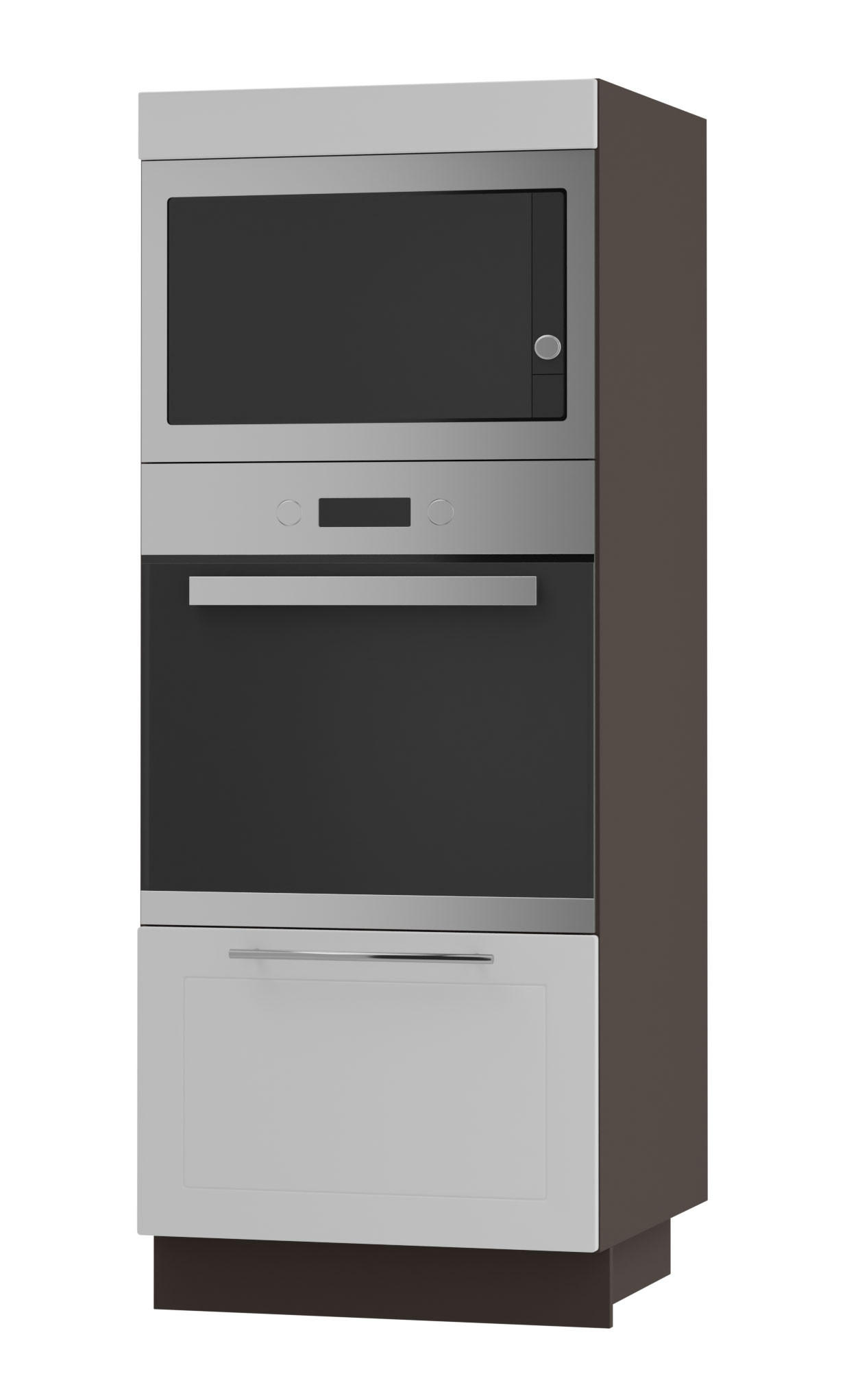 Feldmann-Wohnen Backofenhochschrank Weiß, Dunkelgrau 60x154x59 cm