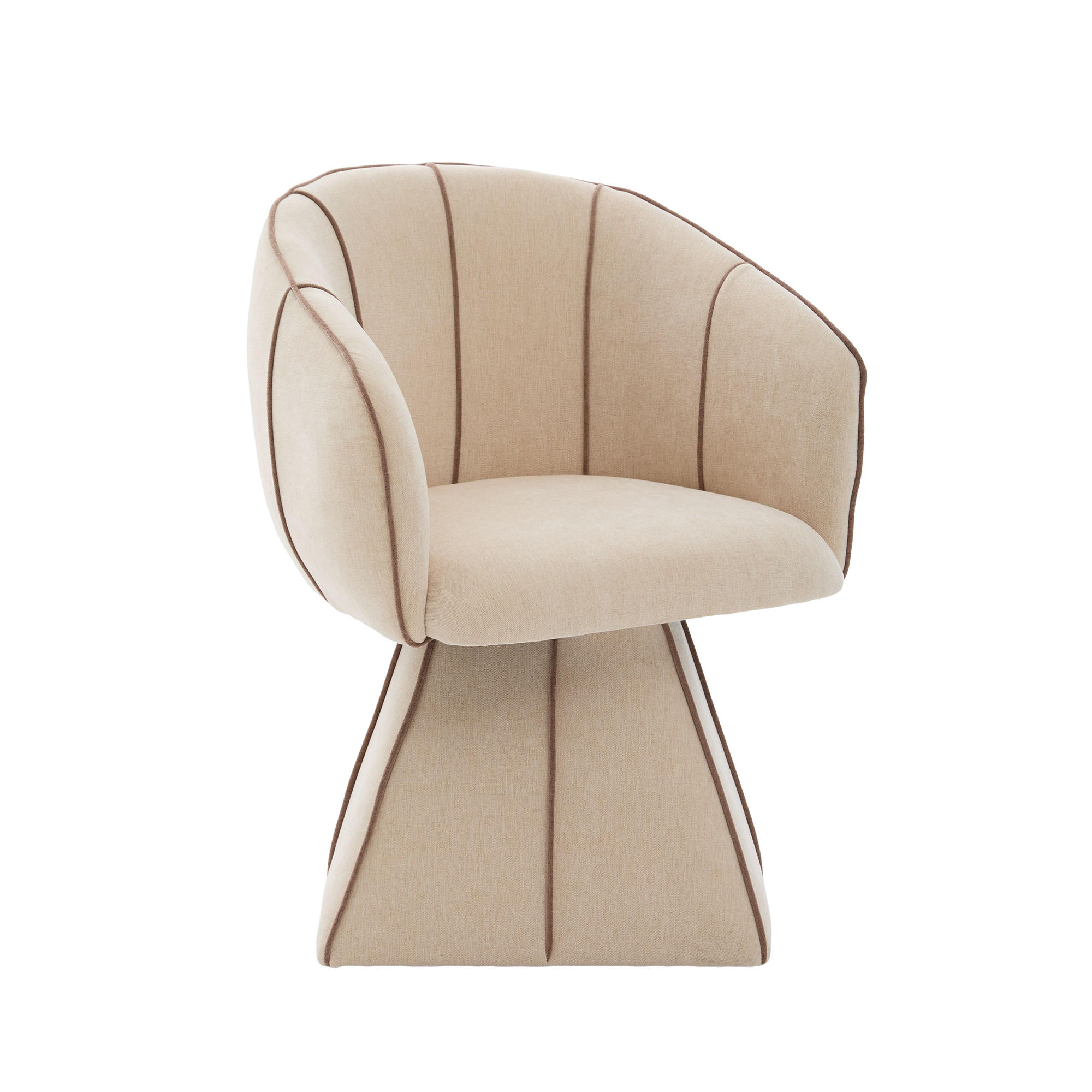DREHSESSEL Chenille Stoff 360° Drehbar Polstersessel Loungesessel, Beige - Beige, Textil (56/74.5/54cm) - LVHOM