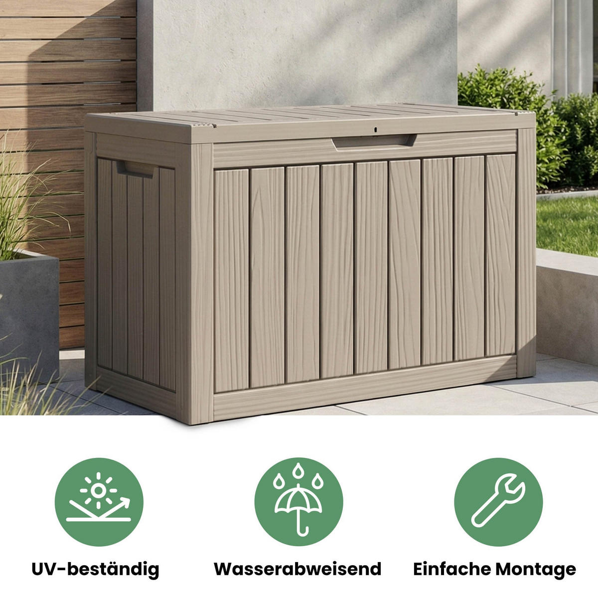 GARTENBOX 170L Grau - Grau, Kunststoff (77.5/55.5/43cm) - Akord