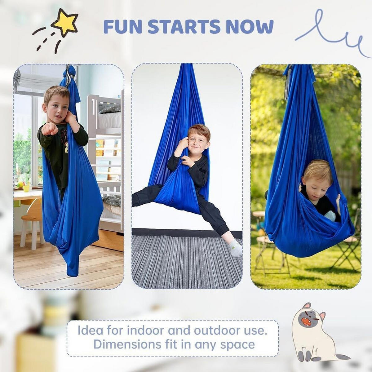 SCHAUKEL, Polyester, Blau, 1,5 m - Blau, Textil (100/1/100cm) - Weltevree