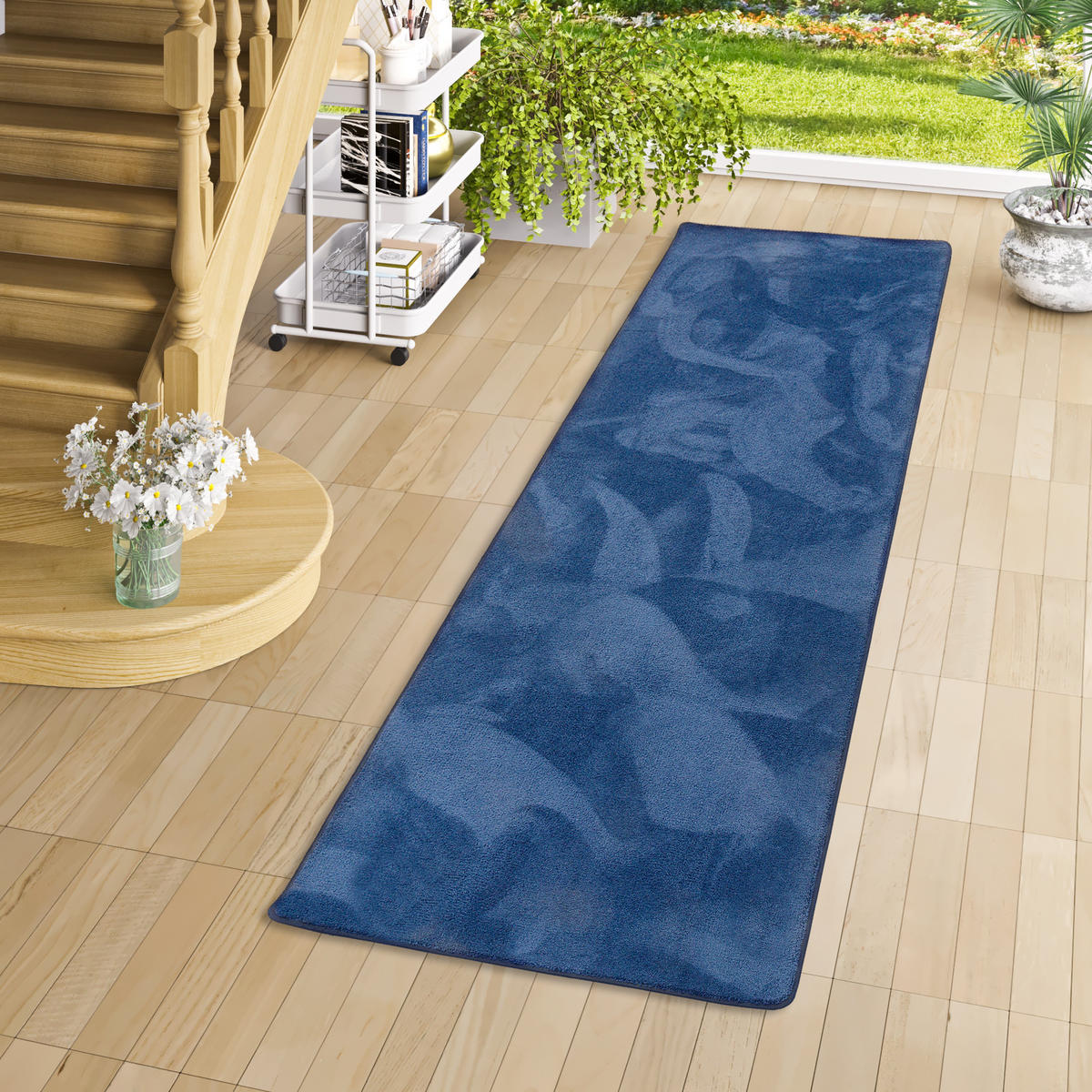 LUXUS SUPER SOFT HOCHFLOR LANGFLOR TEPPICH LÄUFER DELUXE - Dunkelblau, Textil (80/320cm) - Snapstyle