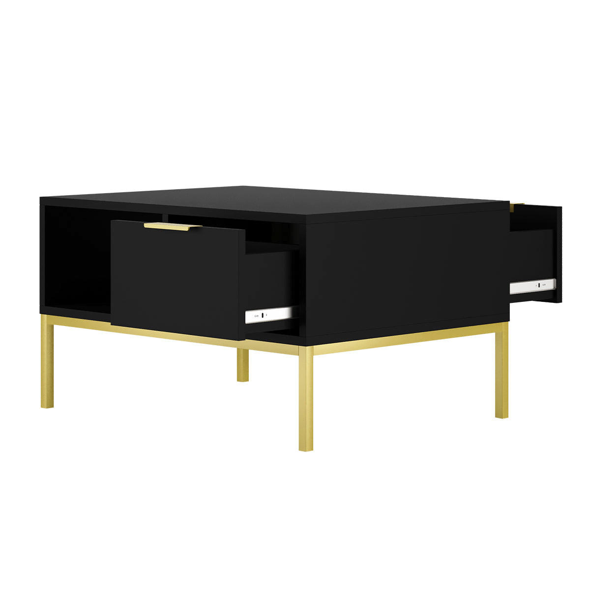 COUCHTISCH Seattle Schwarz - Goldfarben/Schwarz, Holzwerkstoff (60/80/45.4cm) - Petits-meubles