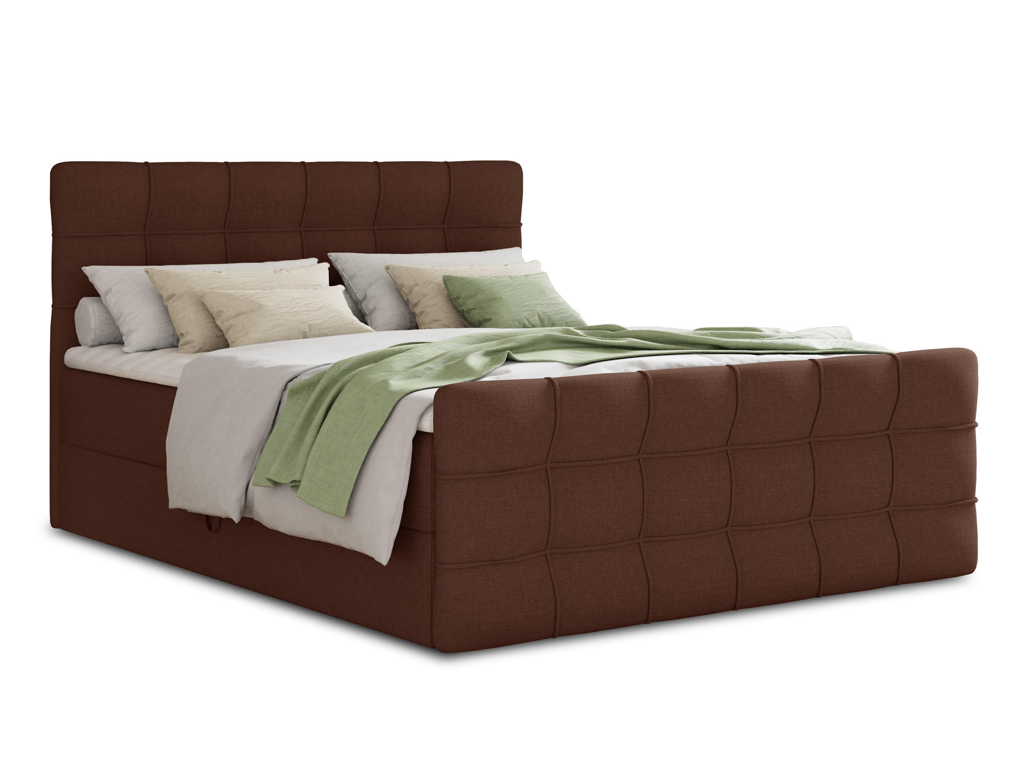 BOXBETT Best Lux - 180x200 - braun (Inari 24, Webstoff) - Schwarz/Braun, Holz/Holzwerkstoff (180/200cm) - Sofnet