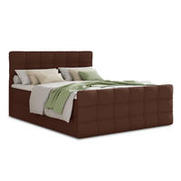 BOXBETT Best Lux - 180x200 - braun (Inari 24, Webstoff) - Schwarz/Braun, Holz/Holzwerkstoff (180/200cm) - Sofnet