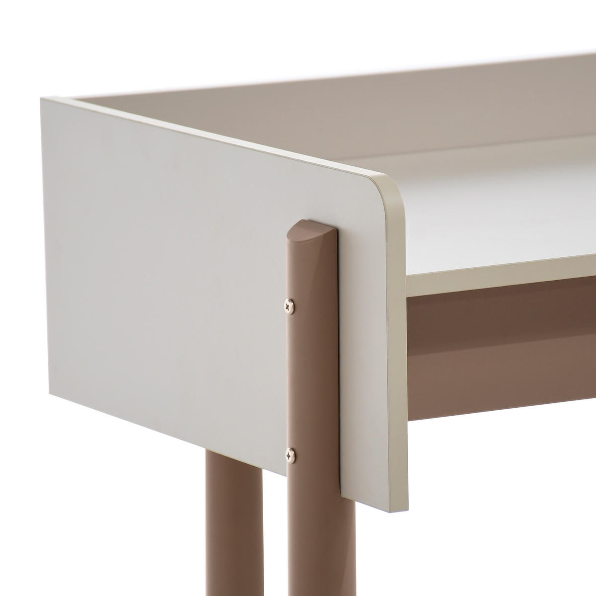 SCHREIBTISCH Boreo mit braunen Metallbeinen, 126 cm, Kaschmir+Hellbraun - Hellbraun/Kaschmir, Metall (58/126/82cm) - Beautysofa