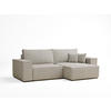 ECKSOFA MIT SCHLAFFUNKTION Zaya Beige Webstoff - Schwarz/Grau, Holz/Holzwerkstoff (255/148cm) - Maison de Reve