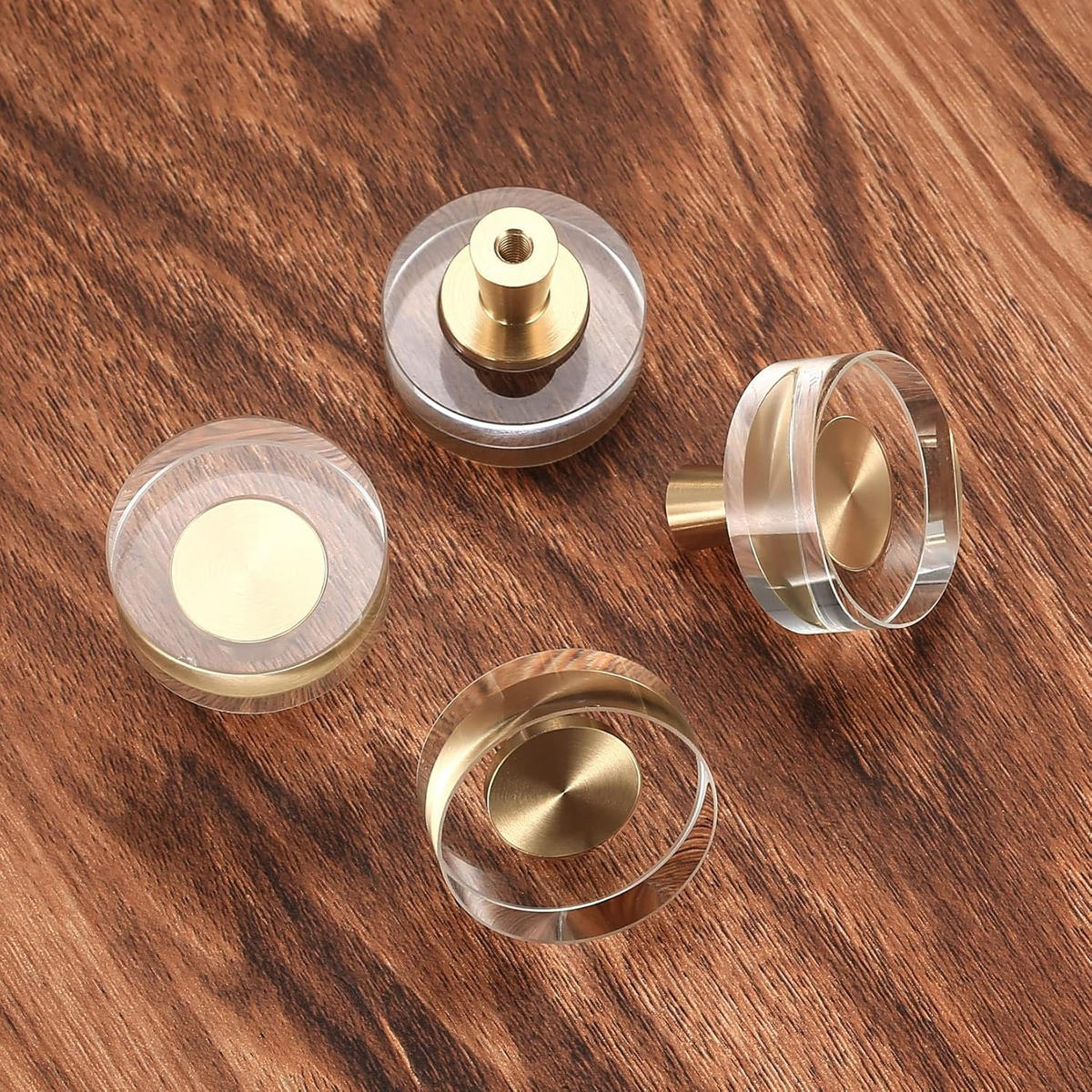 SCHRANKKNOPF Kristall 4er-Set 30x27 mm - Goldfarben, Metall (3/2.7/3cm)