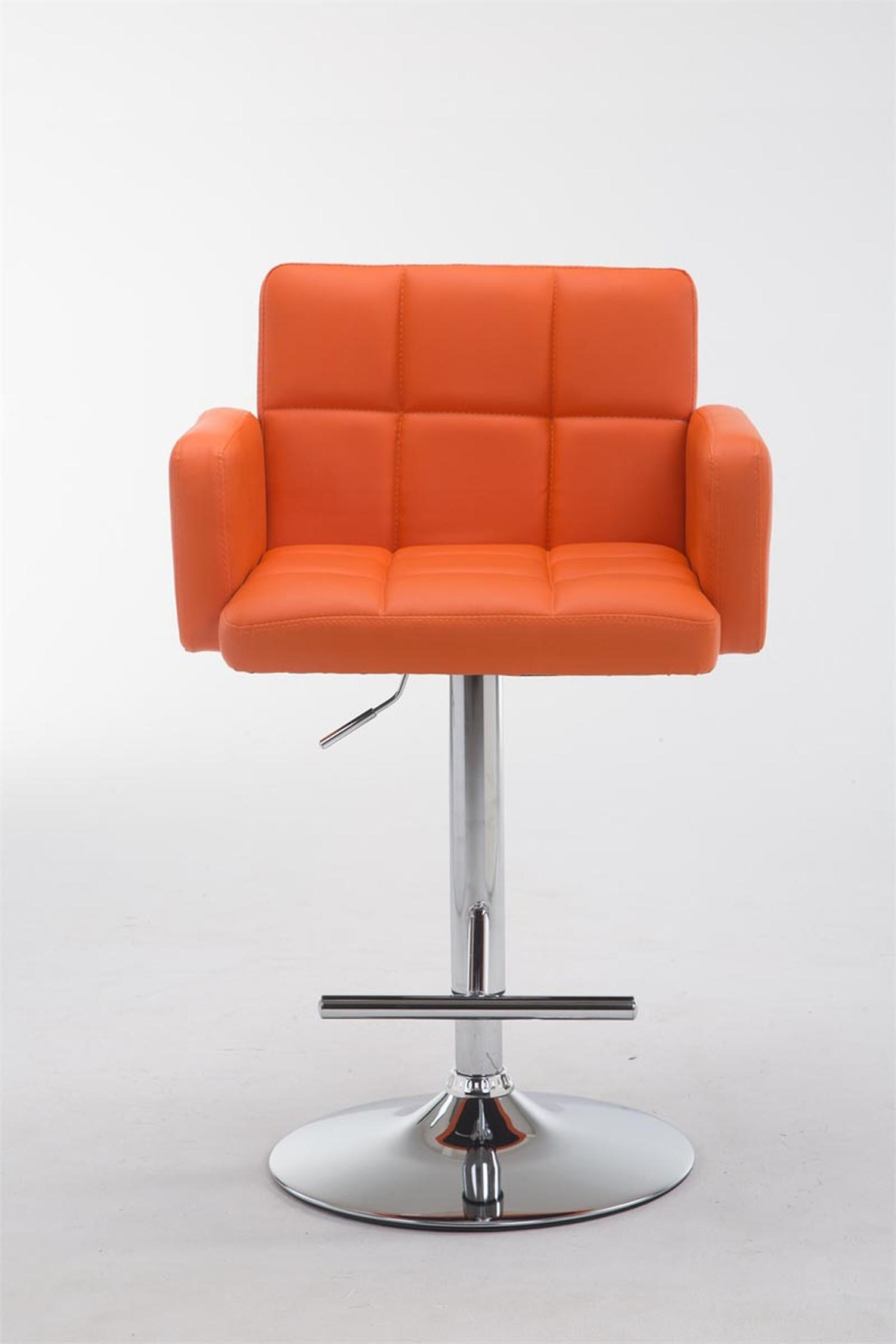 BARHOCKER Lausanne, Gestell Metall in Chromoptik, Kunstleder Orange - Chromfarben/Orange, Kunststoff/Textil (60/100/56cm) - TPFLiving