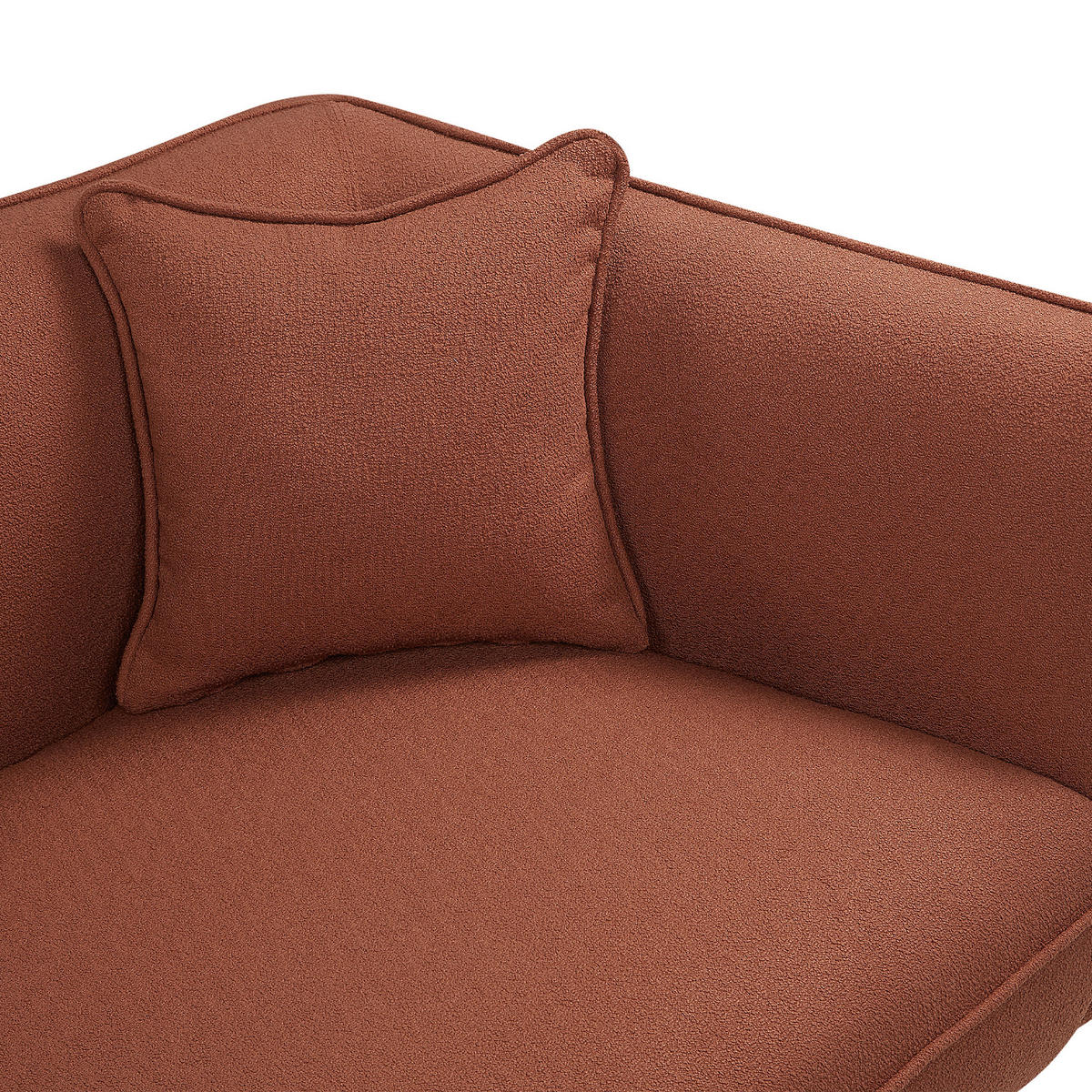 CHAISELONGUE Bouclé dunkelrot rechtsseitig Chevannes - Rot/Schwarz, Textil (138/74/77cm) - Beliani