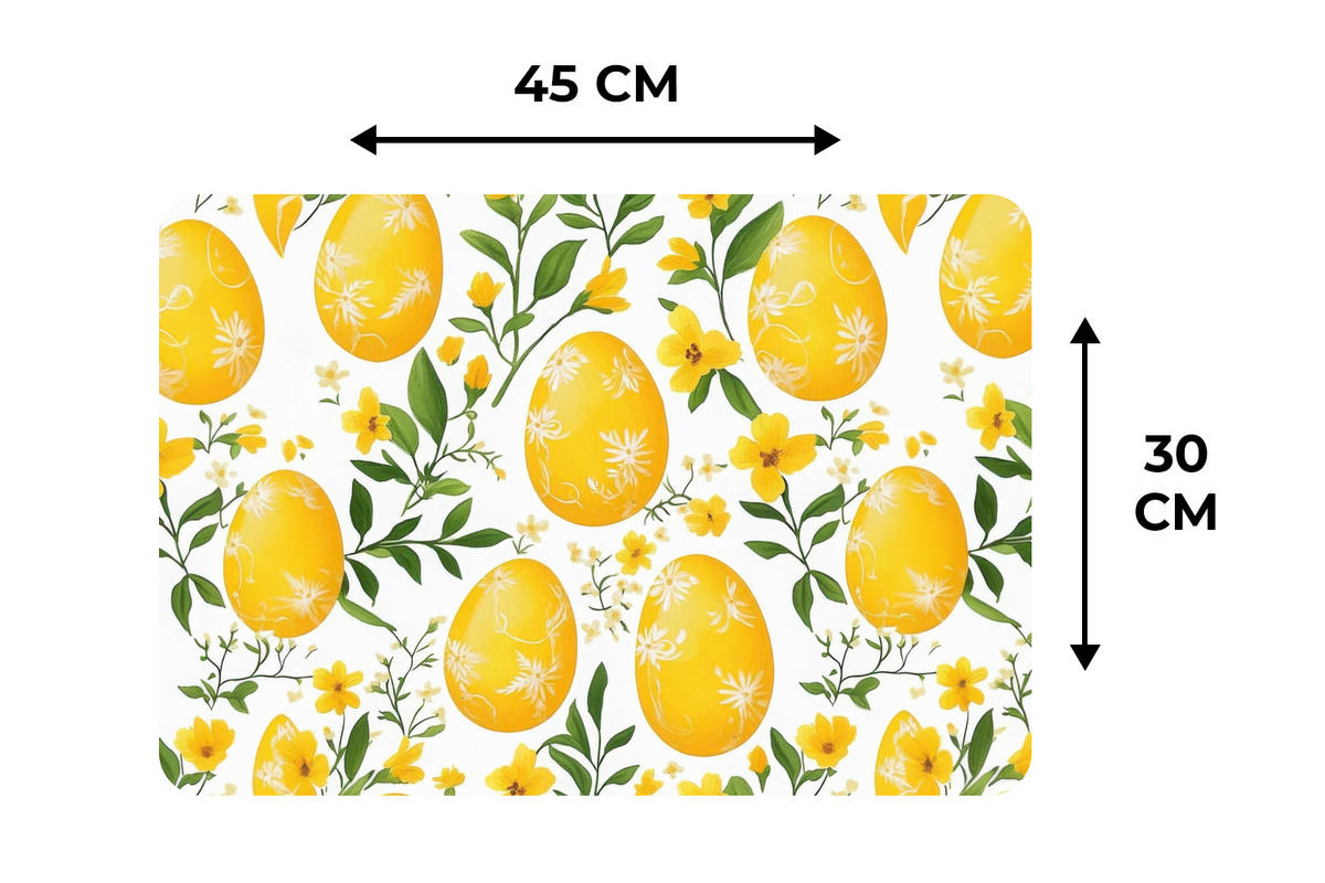 PLATZSETS 6er-Set Blumen - Ostereier - Gelb Placemats 45x30 cm - Gelb, Kunststoff (0.3/45/30cm) - MuchoWow