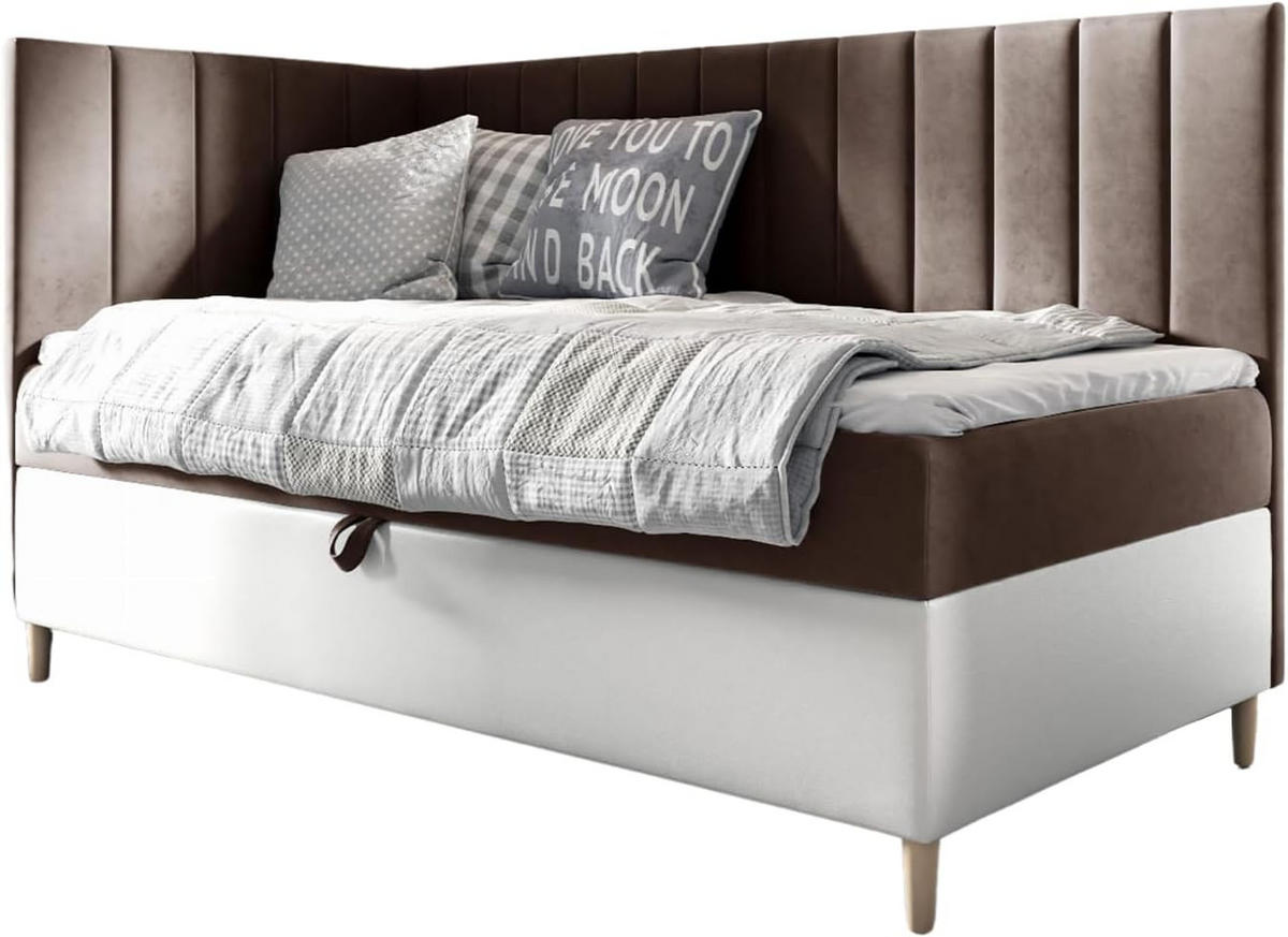 KINDERBETT MAYA 3 - Braun/Weiß, Holzwerkstoff (86/208cm) - Meblini