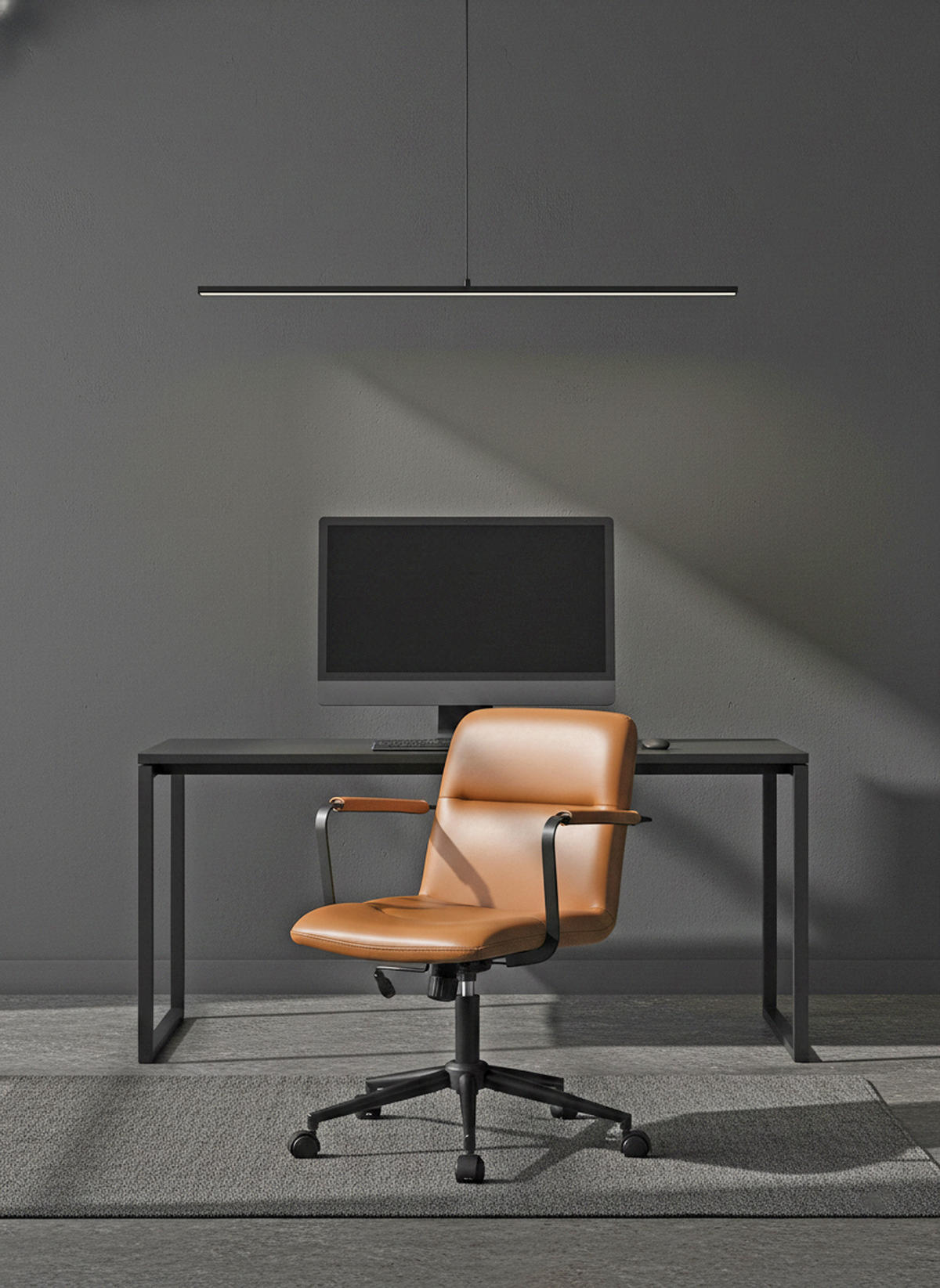 BÜROSTUHL Helix Echtleder braun - Schwarz/Braun, Leder/Metall (58/98/62cm) - TPFLiving