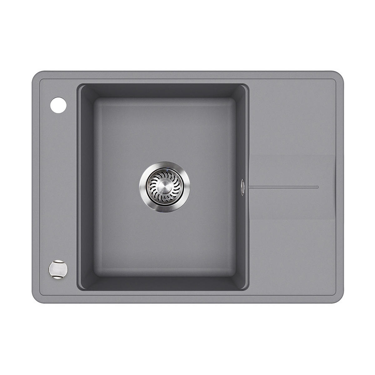 SPÜLBECKEN Osaka Grau 67 x 50 cm - Grau, Keramik (67/20/50cm) - Bergstroem