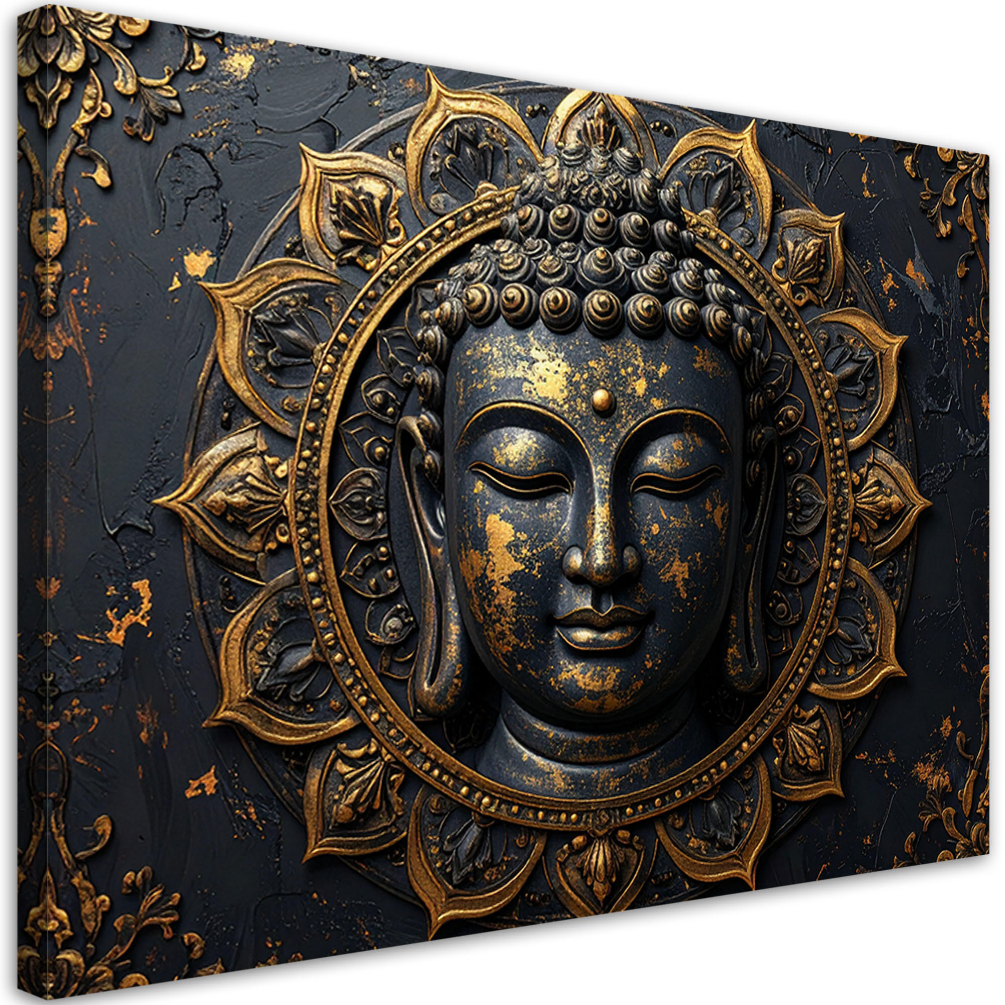 Feeby Leinwandbild Gold 100x70 cm