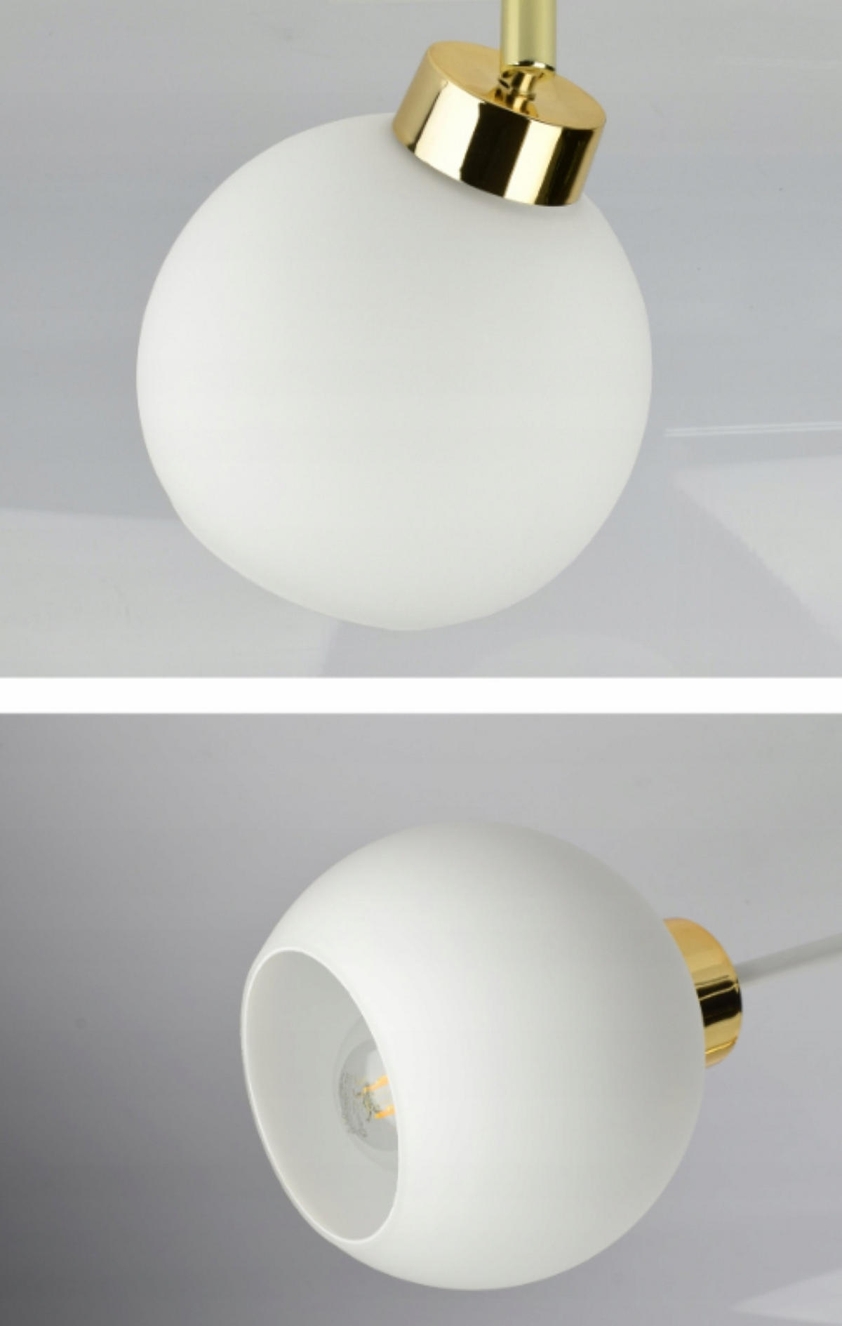 PENDELLEUCHTE GOLDGLAS - Goldfarben/Weiß, Glas/Metall (40/40/80cm) - kiki design
