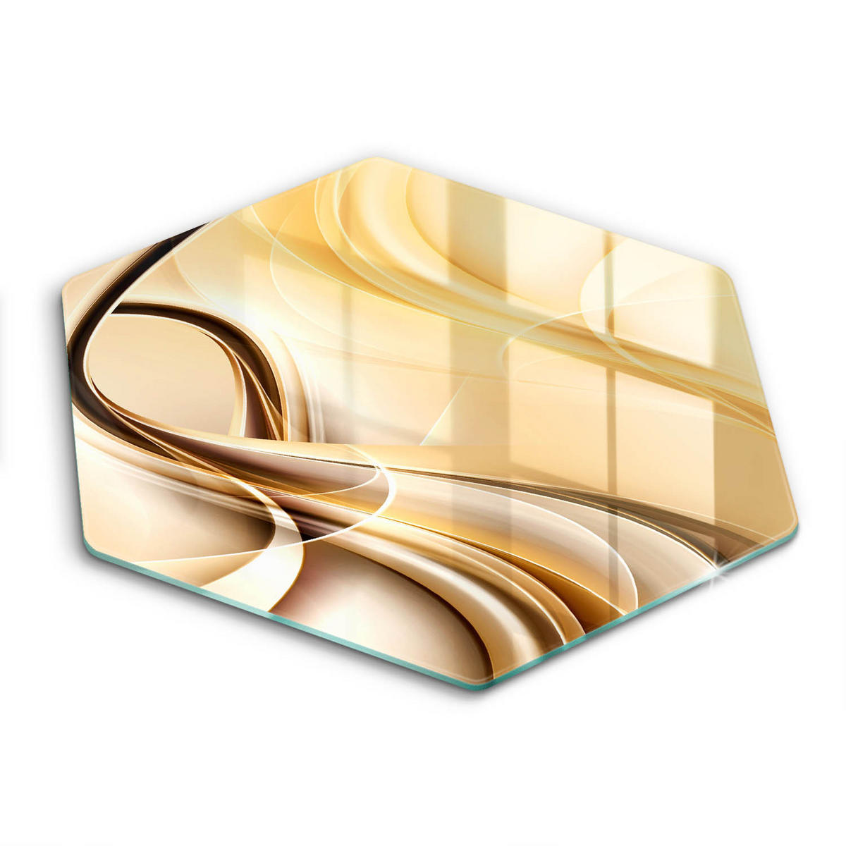 GLASPLATTE 40 cm Rauch Abstraktion - Dunkelgelb, Glas (40/40cm) - Wallfluent