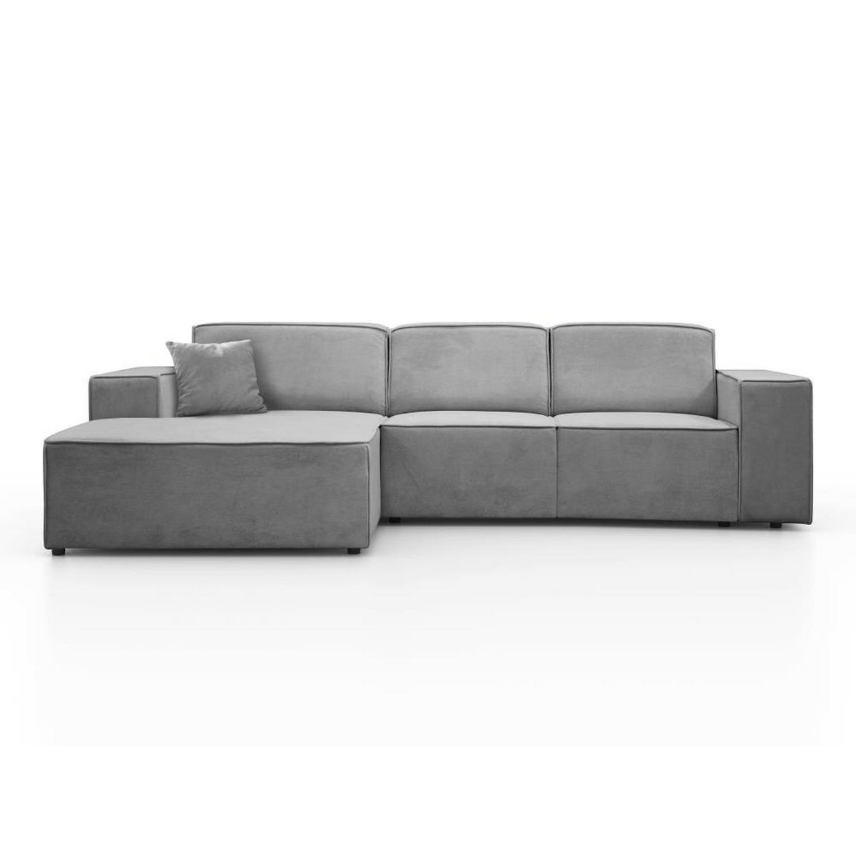 ECKSOFA ohne Schlaffunktion Pedro L hellgrau links - Hellgrau/Schwarz, Kunststoff/Textil (267/170cm) - Beautysofa