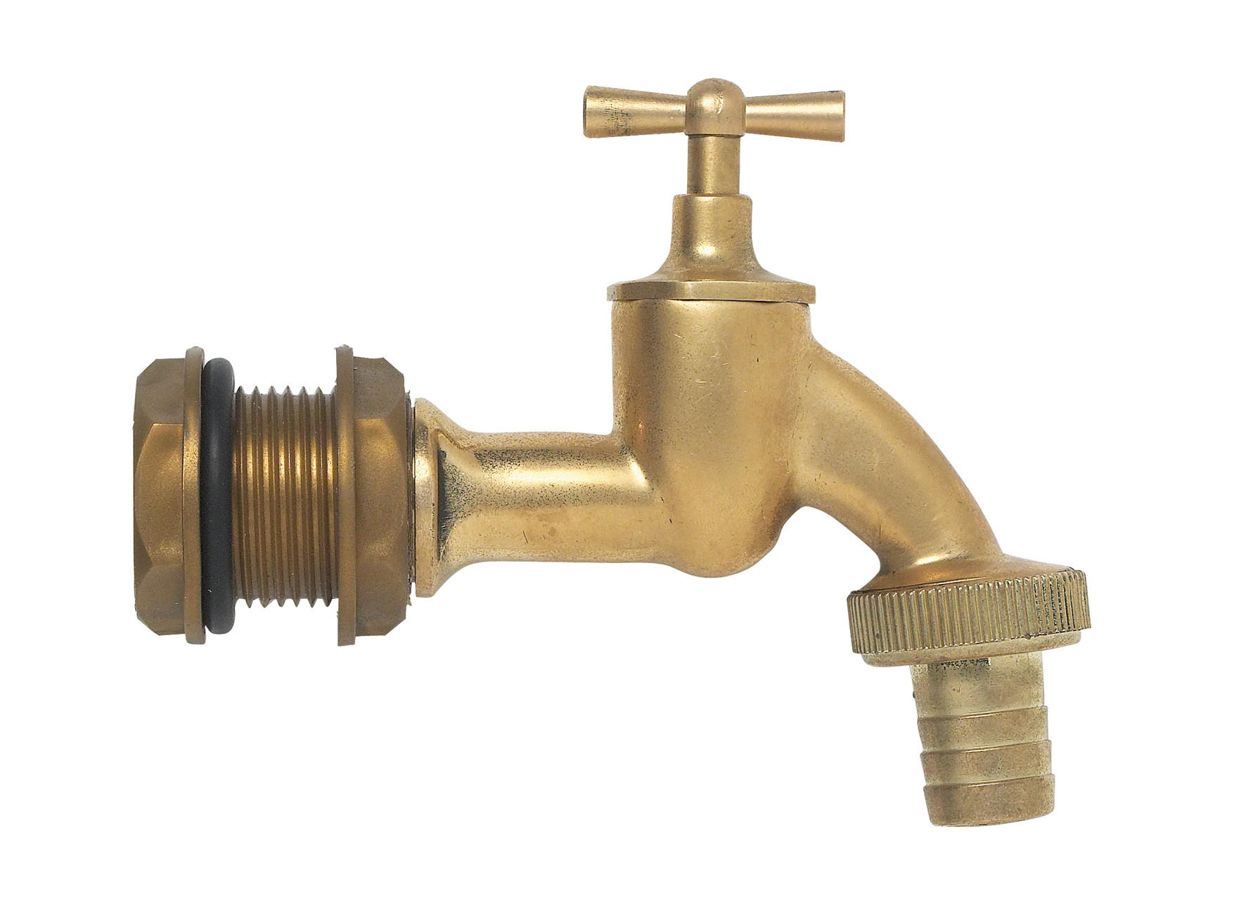 MESSING-AUSLAUFHAHN 3/4'' inkl. Tankverschraubung - Naturfarben, Metall (11/4/15cm) - GARANTIA